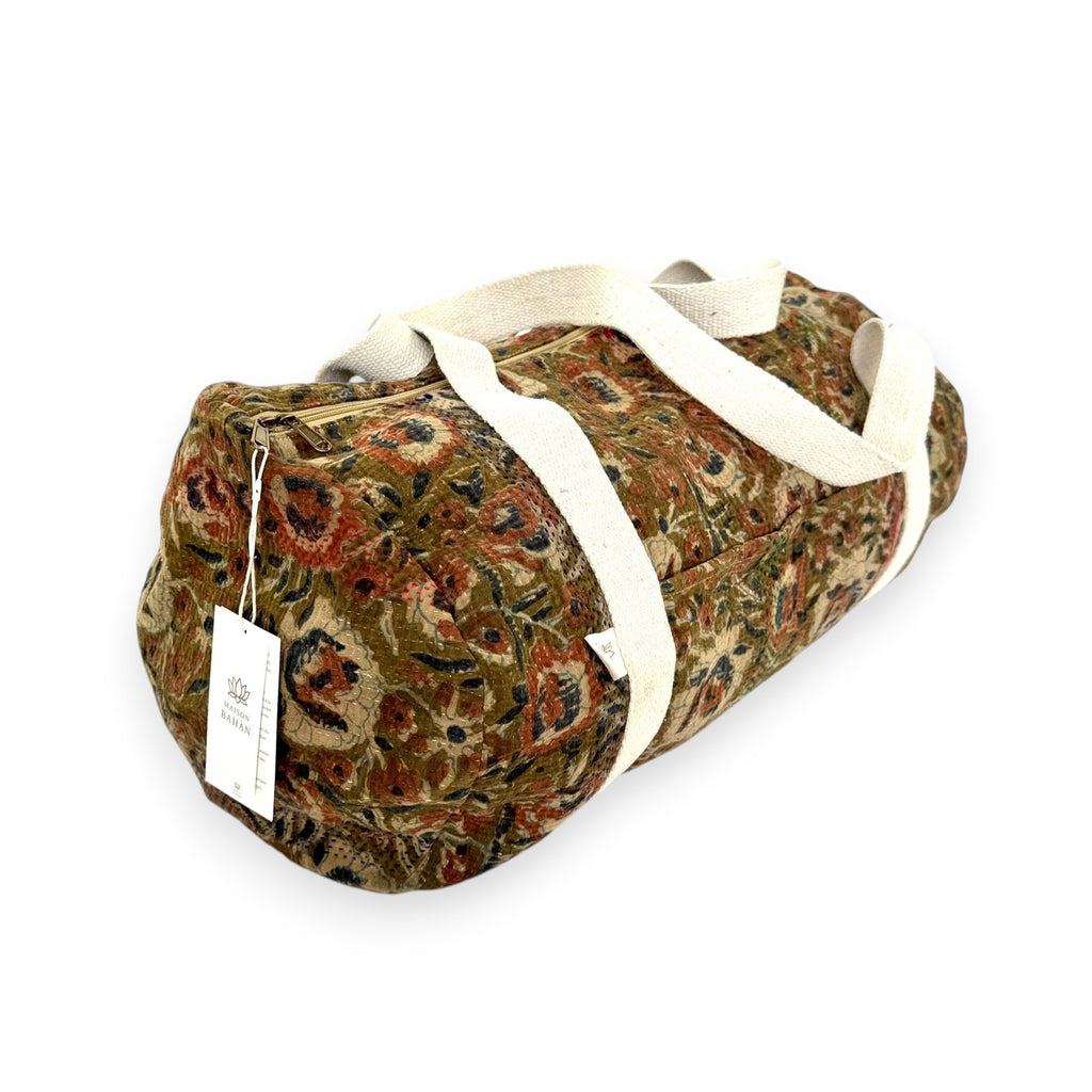 Sac week-end femme Kantha Bagru en coton artisanal vintage sac de voyage bohème Maison Bahan