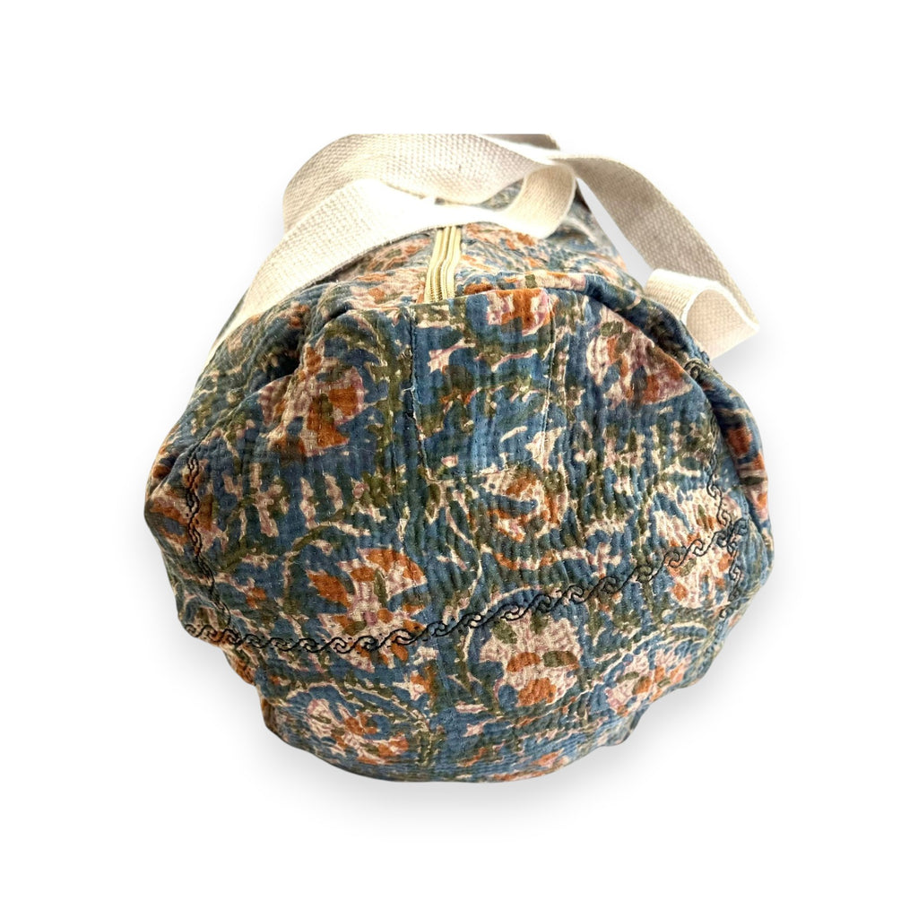 Sac week-end femme Kantha Bagru en coton artisanal vintage sac de voyage bohème Maison Bahan
