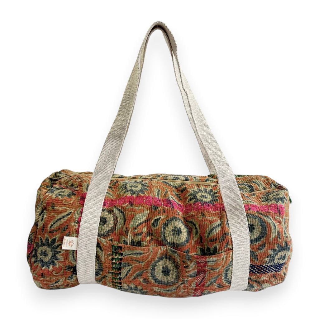 Sac week-end femme Kantha Bagru en coton artisanal vintage sac de voyage bohème Maison Bahan