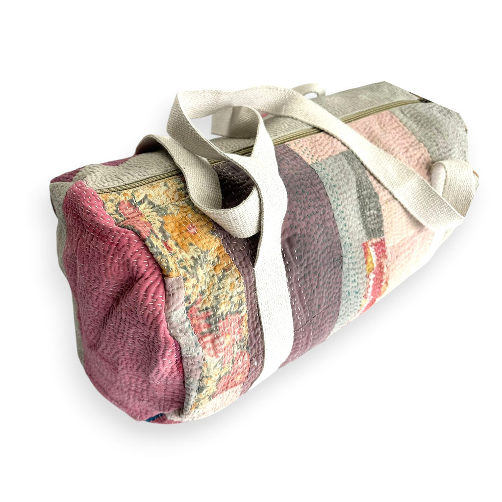 Sac week-end femme Kantha Bagru en coton artisanal vintage sac de voyage bohème Maison Bahan