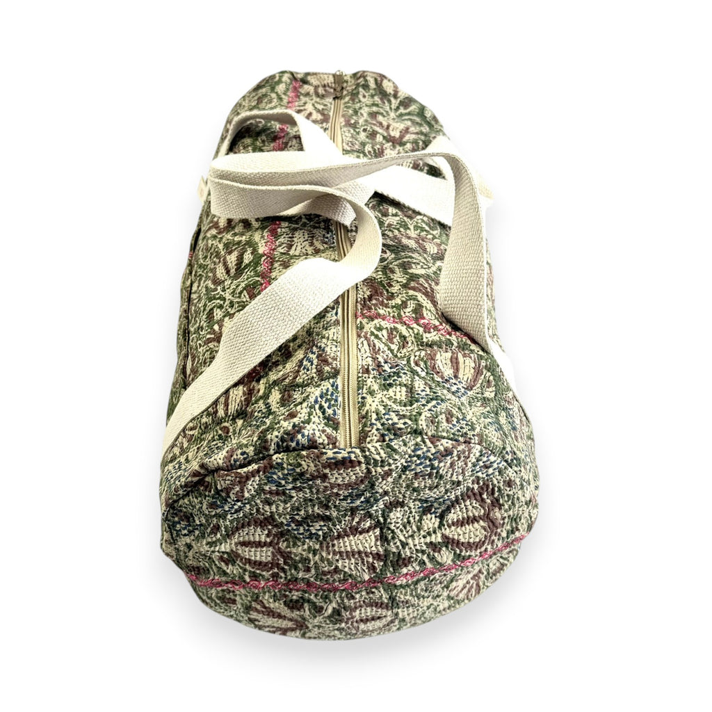 Sac week-end femme Kantha Bagru en coton artisanal vintage sac de voyage bohème Maison Bahan