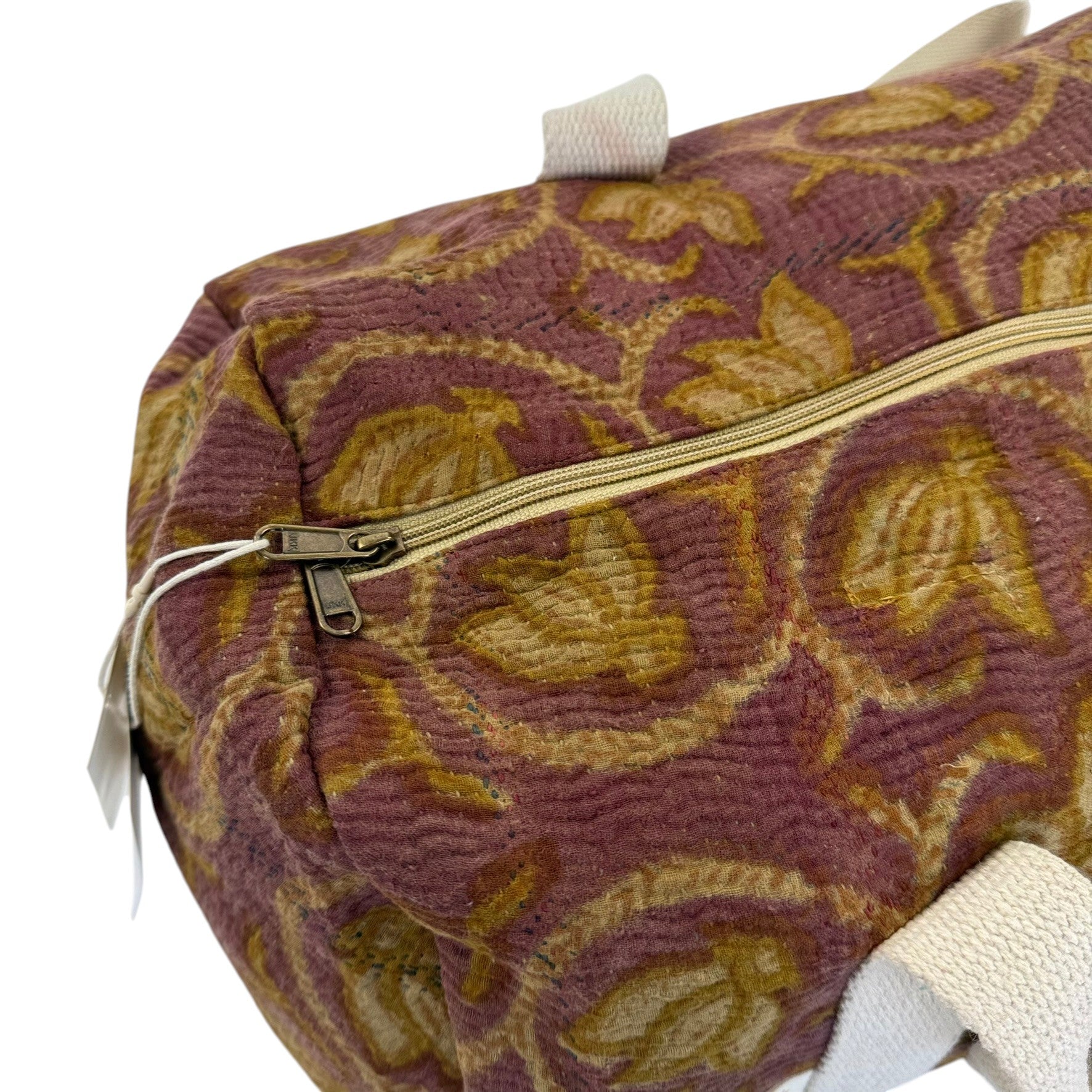 Sac week-end femme Kantha Bagru en coton artisanal vintage sac de voyage bohème Maison Bahan