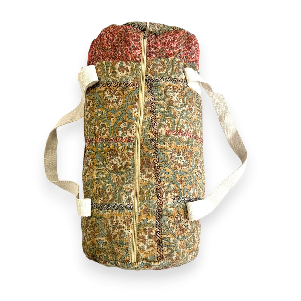 Sac week-end femme Kantha Bagru en coton artisanal vintage sac de voyage bohème Maison Bahan