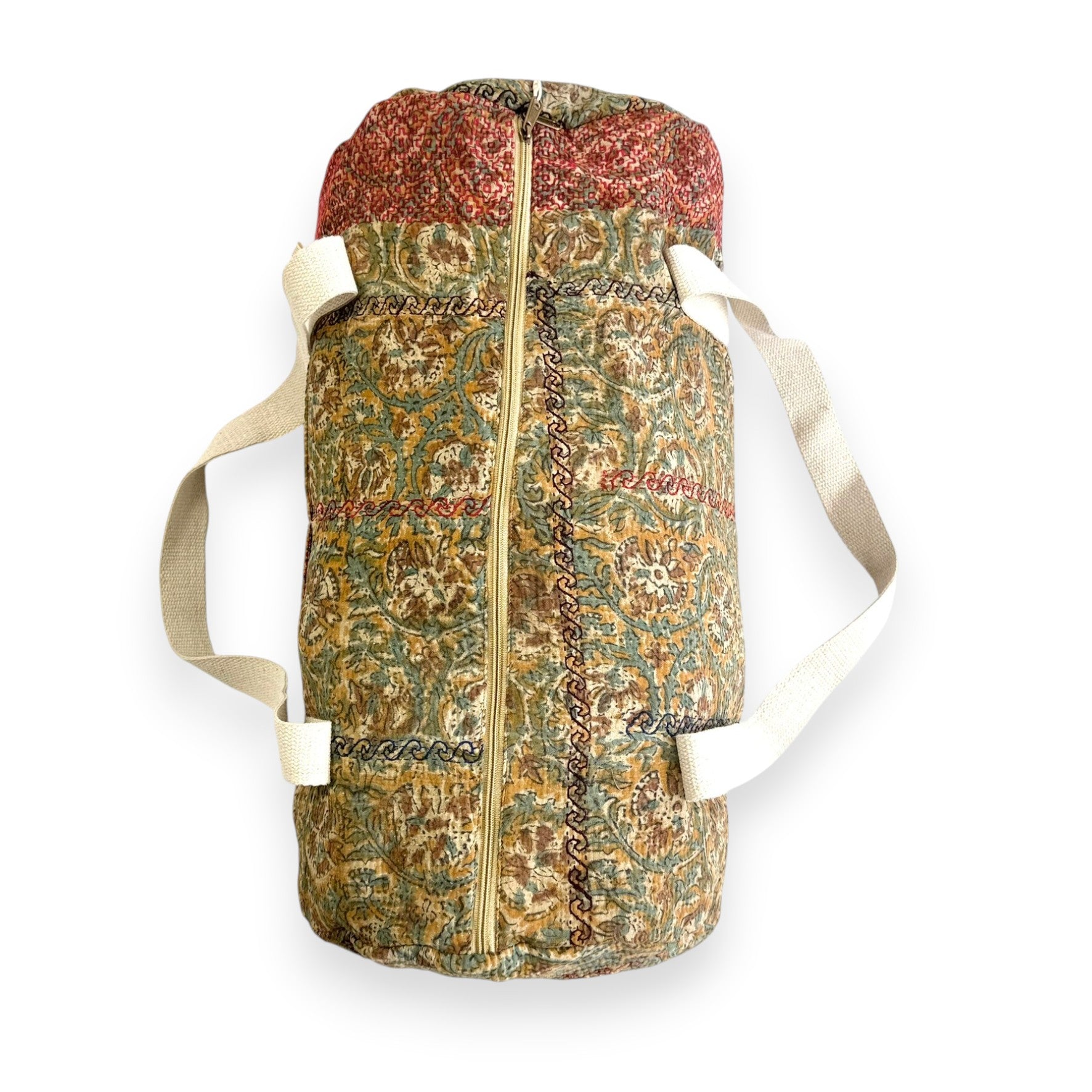Sac week-end femme Kantha Bagru en coton artisanal vintage sac de voyage bohème Maison Bahan