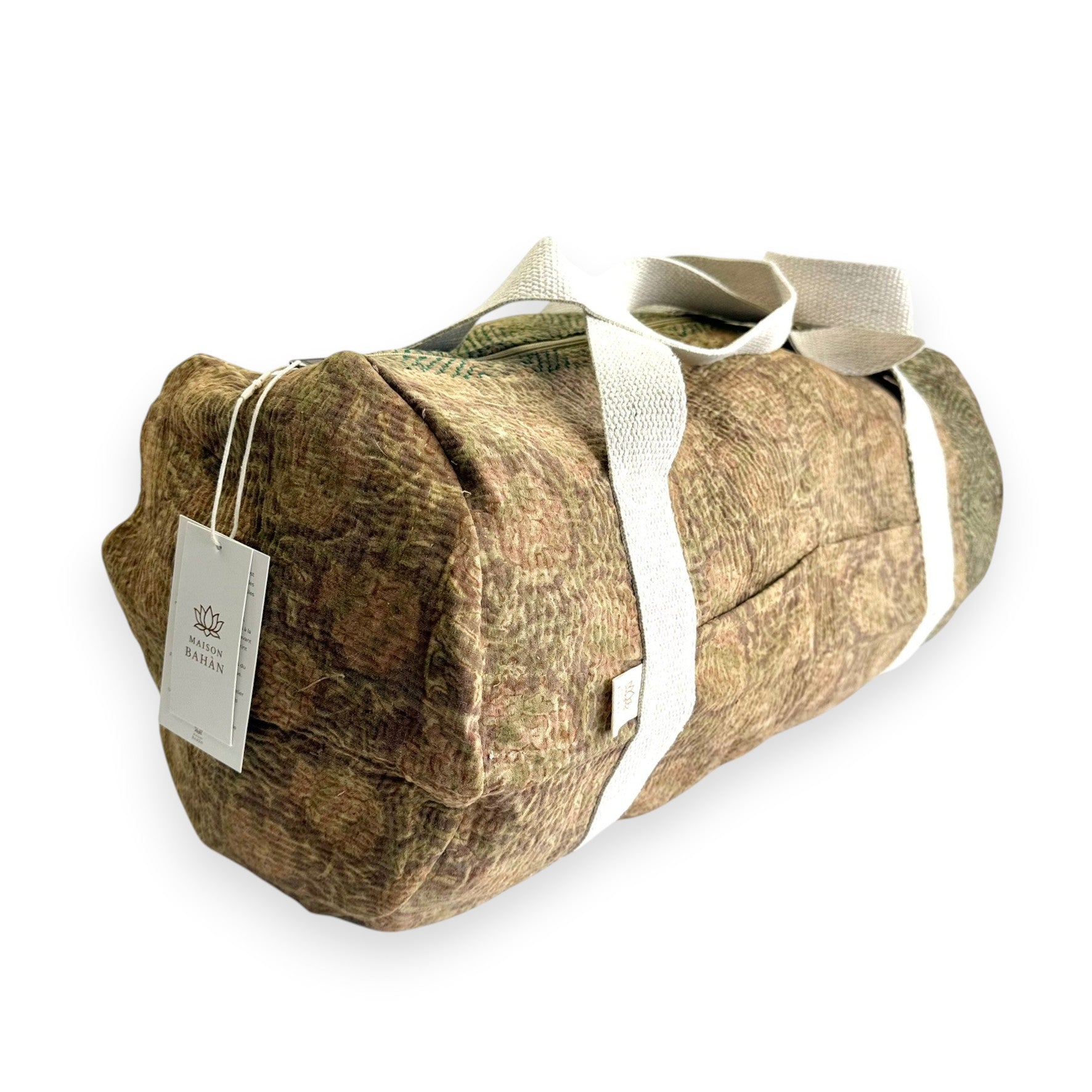 Sac week-end femme Kantha Bagru en coton artisanal vintage sac de voyage bohème Maison Bahan