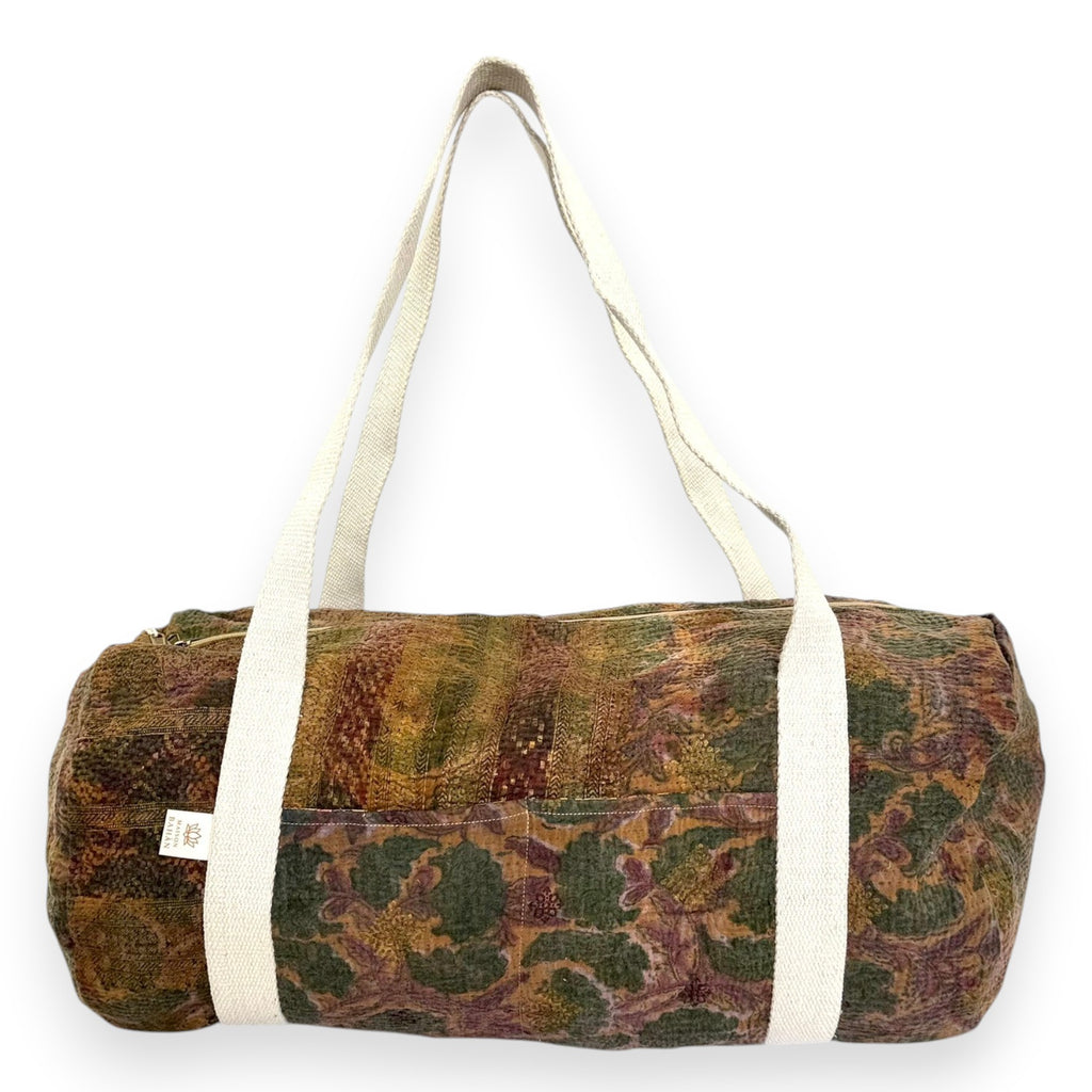 Sac week-end femme Kantha Bagru en coton artisanal vintage sac de voyage bohème Maison Bahan