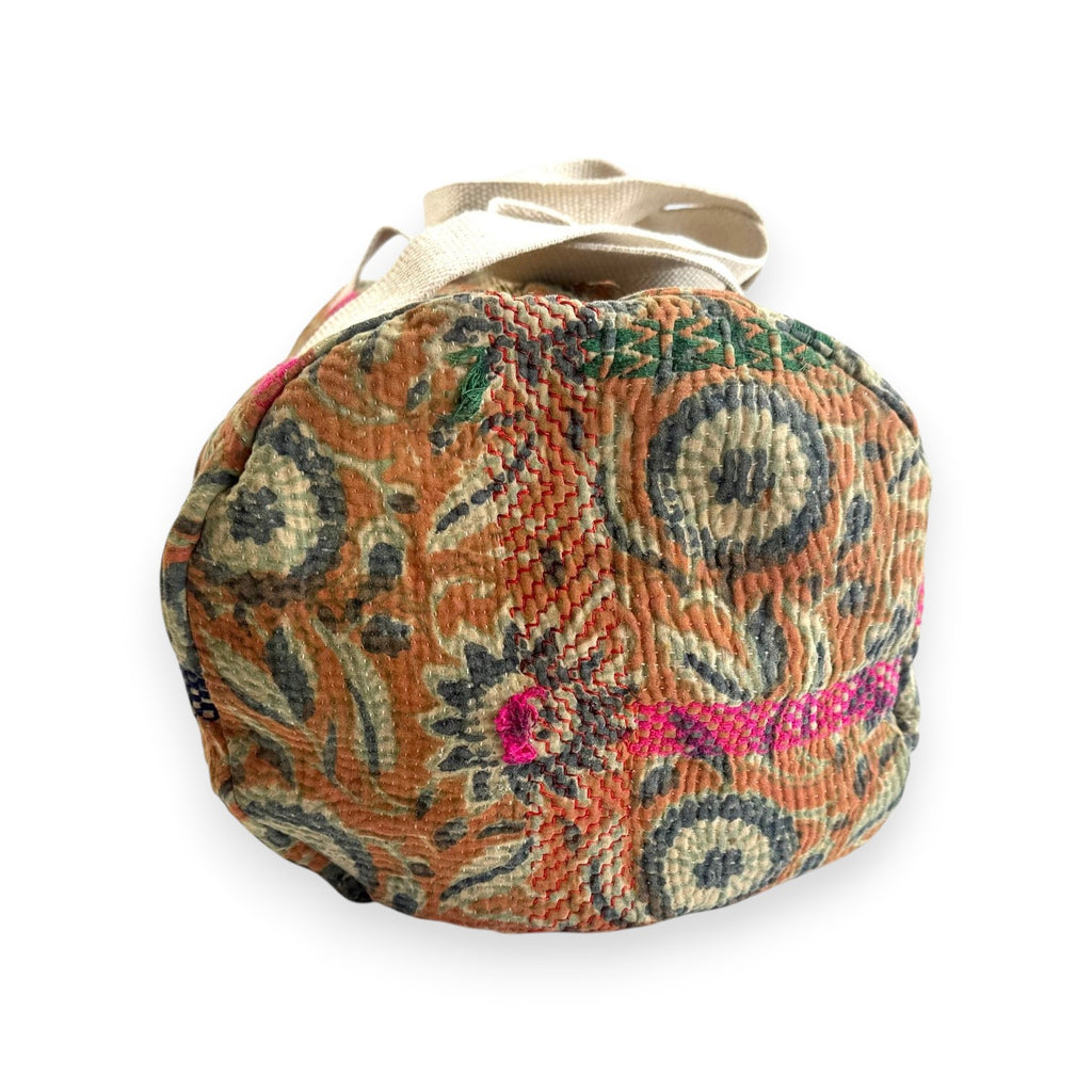 Sac week-end femme Kantha Bagru en coton artisanal vintage sac de voyage bohème Maison Bahan