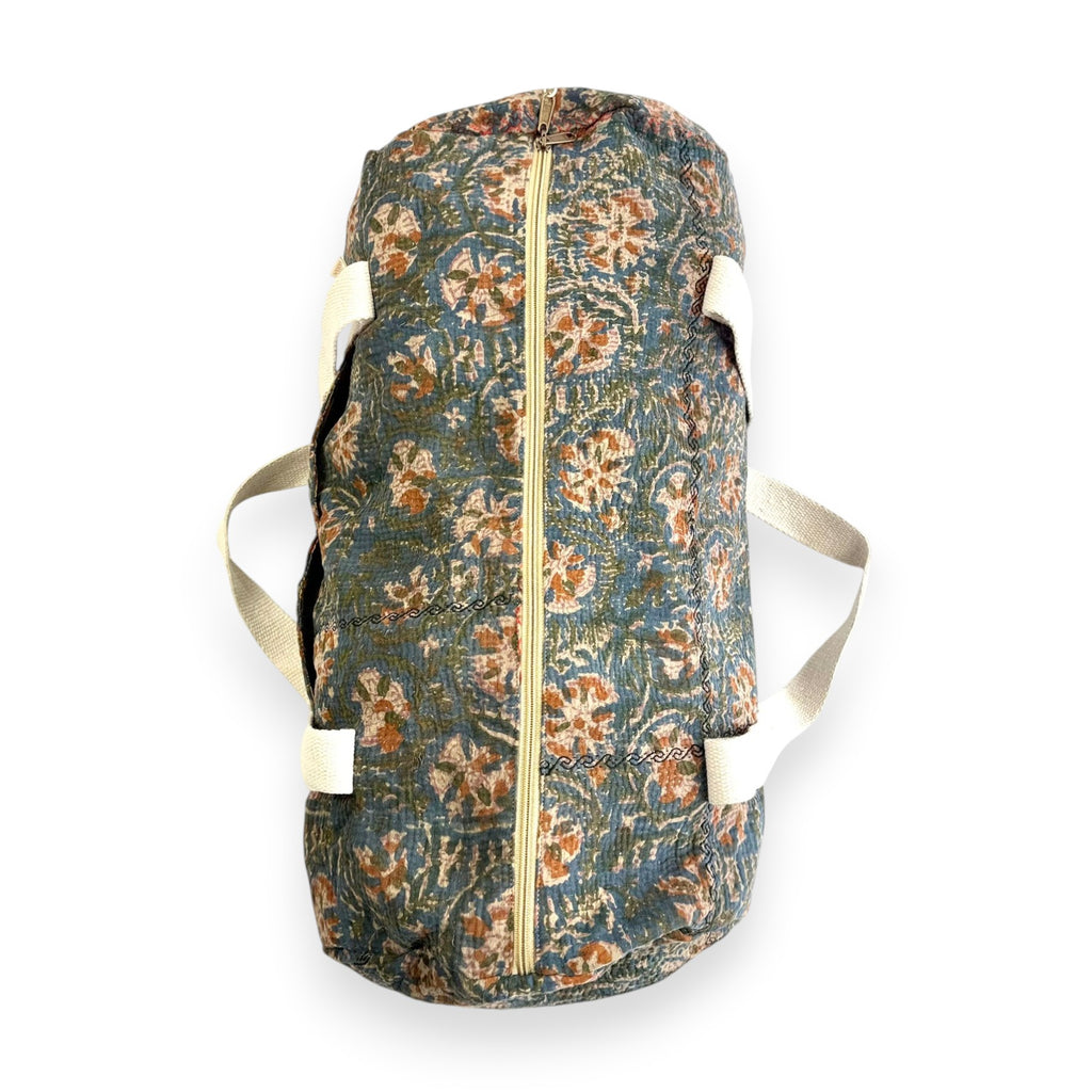 Sac week-end femme Kantha Bagru en coton artisanal vintage sac de voyage bohème Maison Bahan