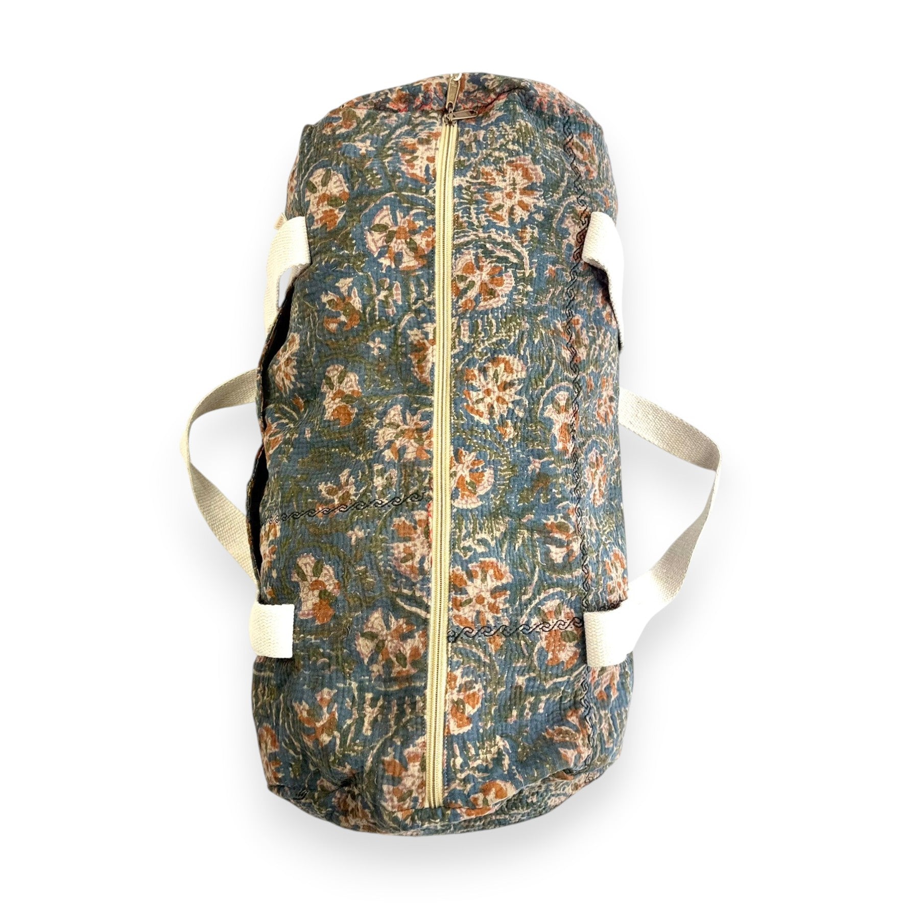 Sac week-end femme Kantha Bagru en coton artisanal vintage sac de voyage bohème Maison Bahan