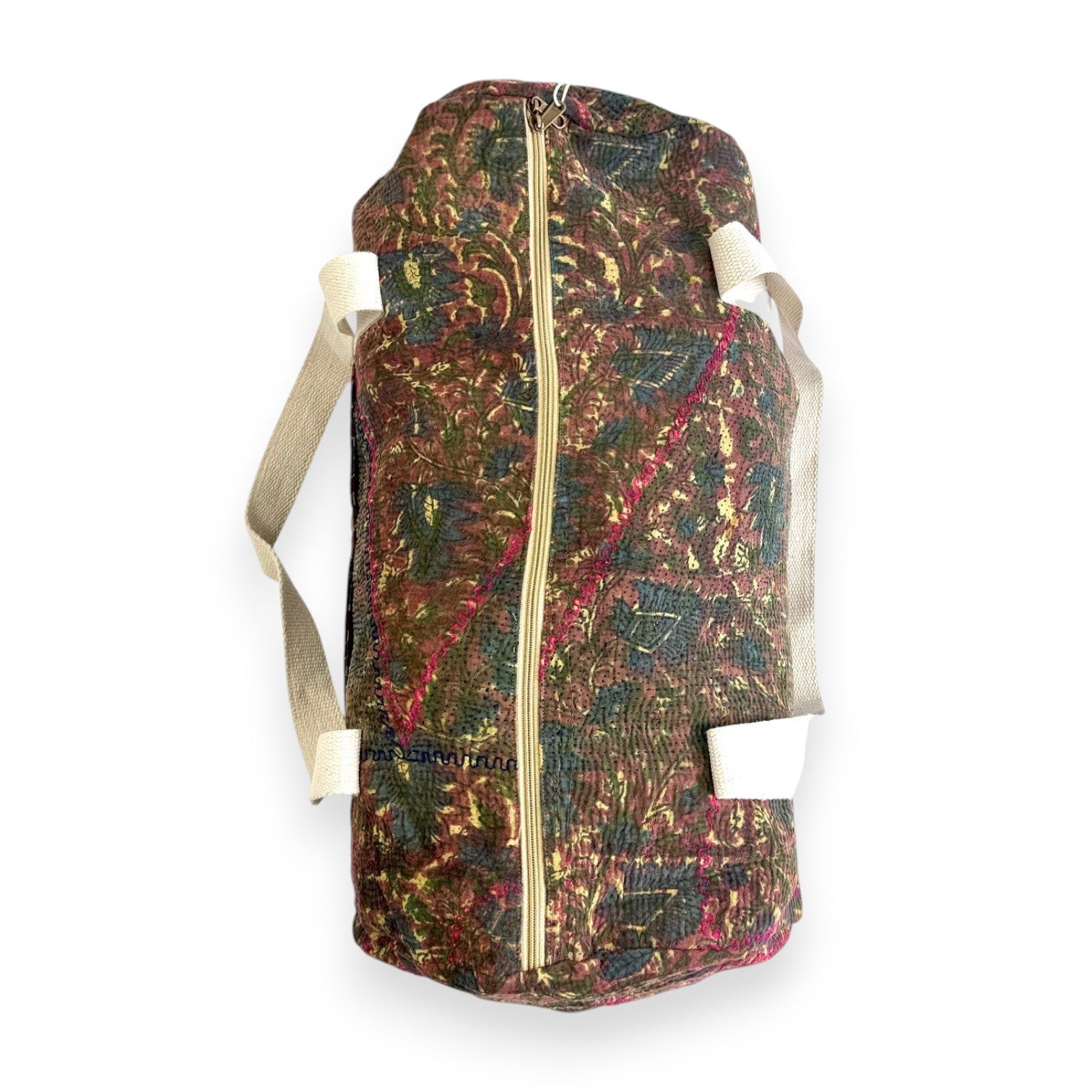 Sac week-end femme Kantha Bagru en coton artisanal vintage sac de voyage bohème Maison Bahan