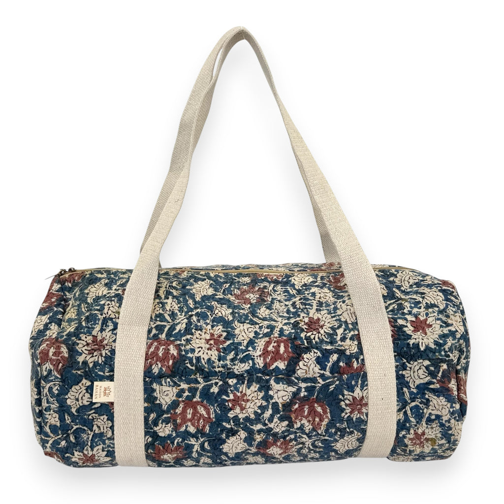 Sac week-end femme Kantha Bagru en coton artisanal vintage sac de voyage bohème Maison Bahan
