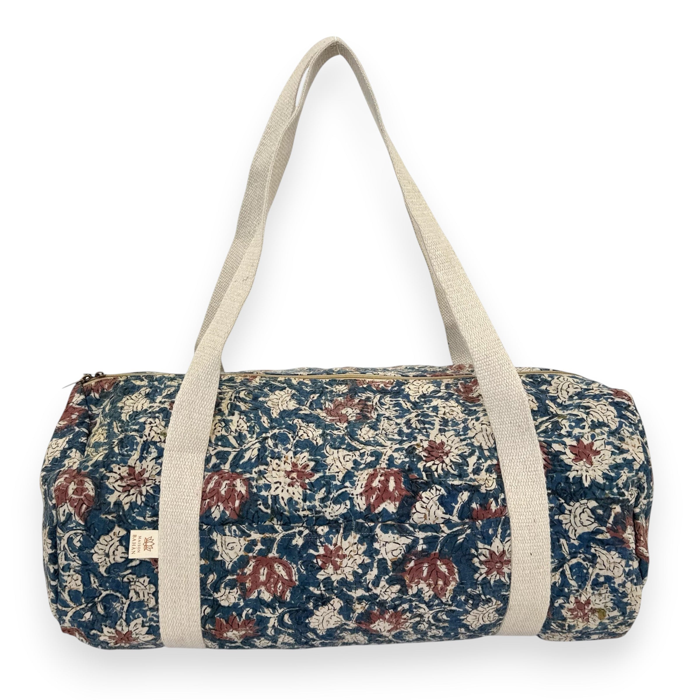 Sac week-end femme Kantha Bagru en coton artisanal vintage sac de voyage bohème Maison Bahan