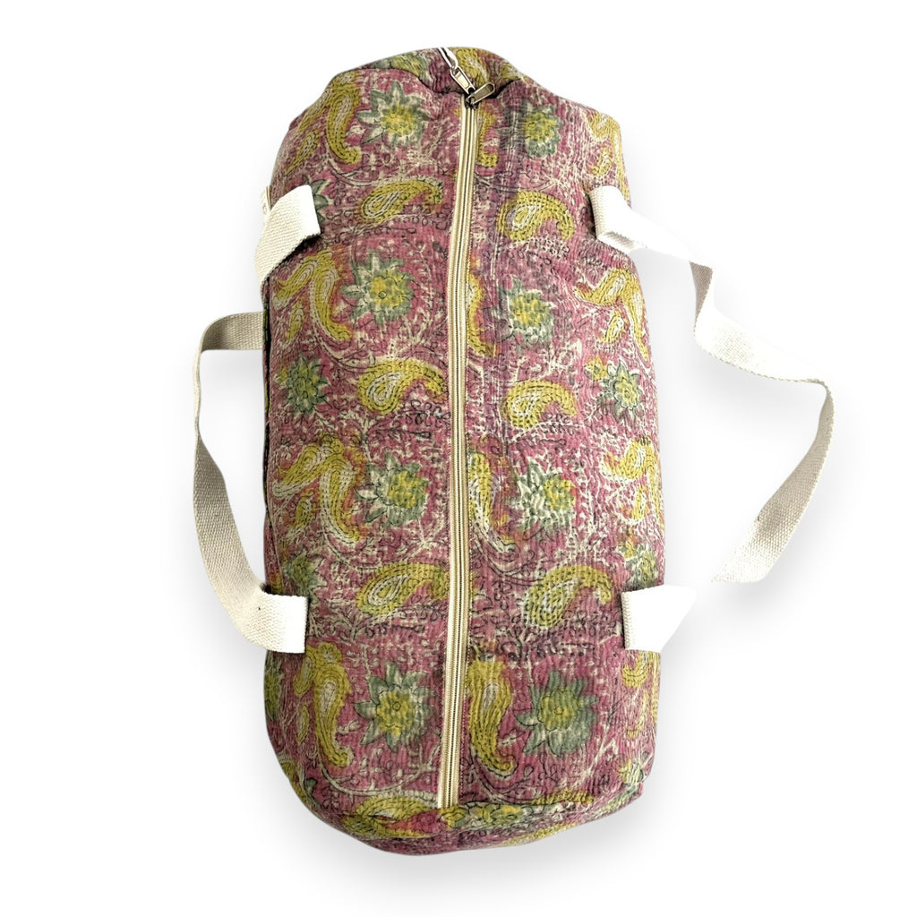 Sac week-end femme Kantha Bagru en coton artisanal vintage sac de voyage bohème Maison Bahan