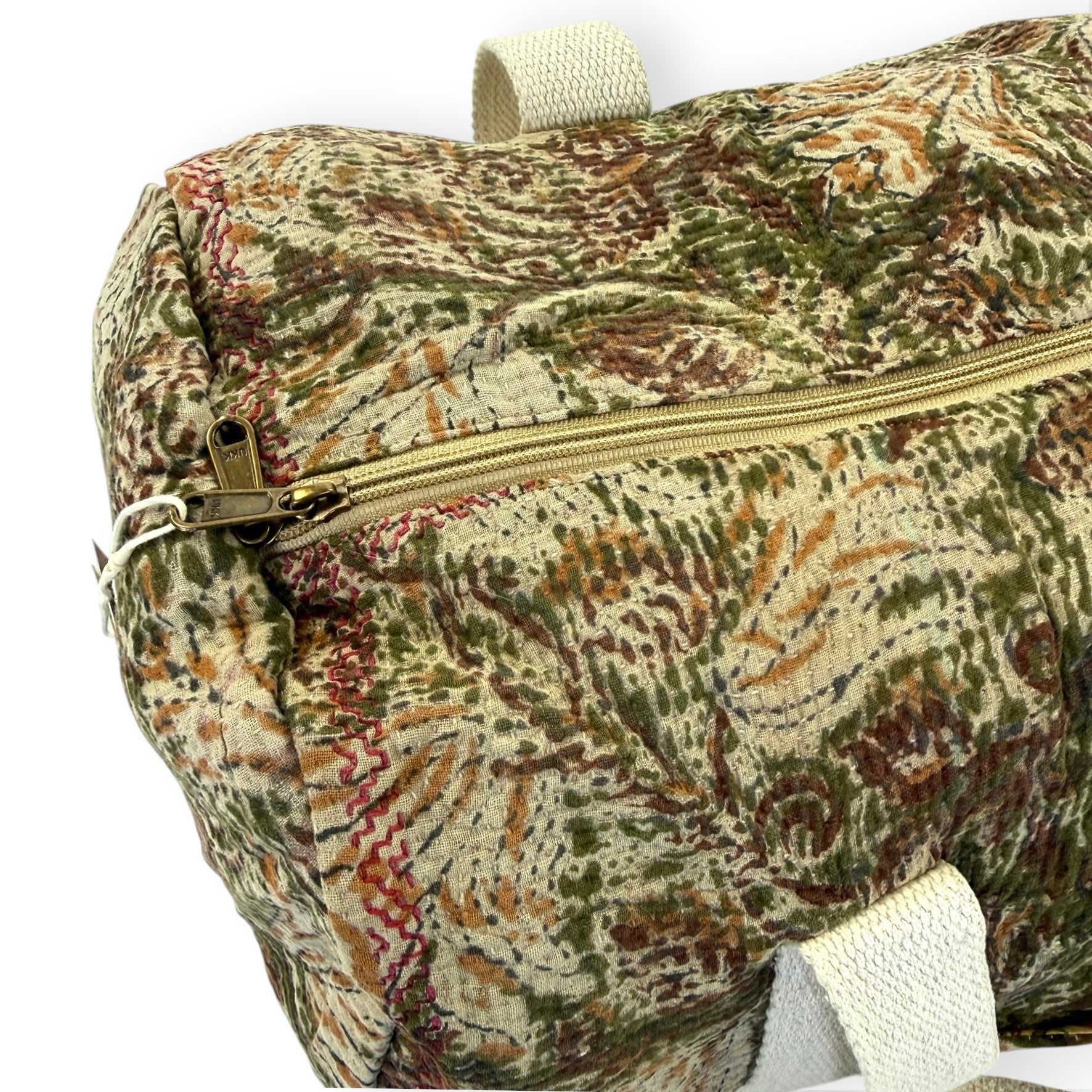 Sac week-end femme Kantha Bagru en coton artisanal vintage sac de voyage bohème Maison Bahan