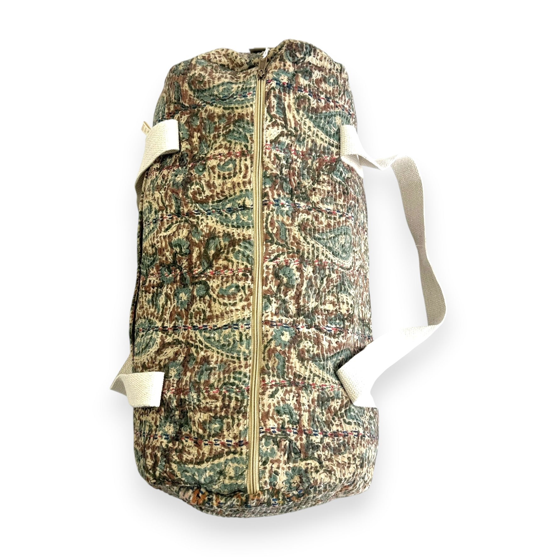 Sac week-end femme Kantha Bagru en coton artisanal vintage sac de voyage bohème Maison Bahan