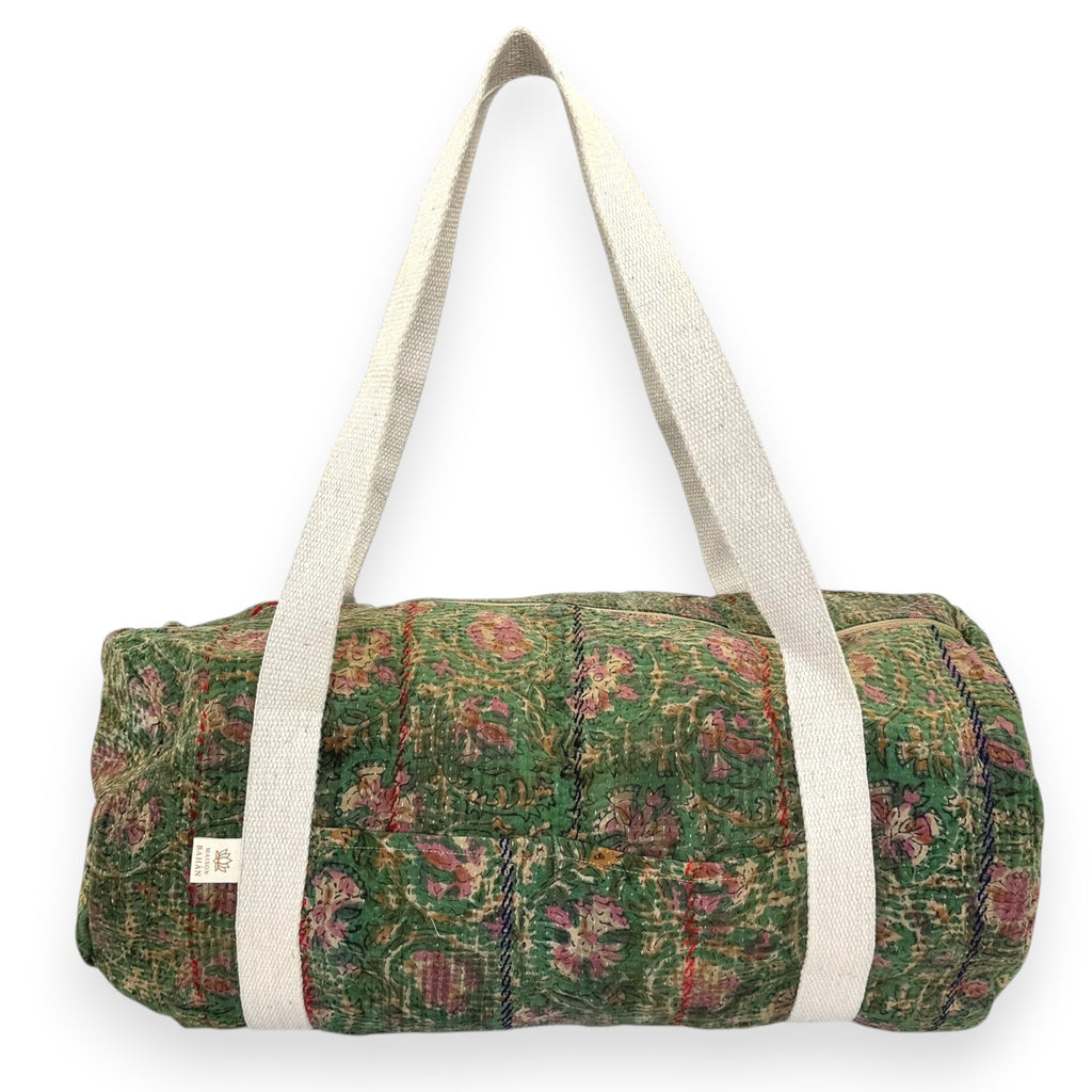 Sac week-end femme Kantha Bagru en coton artisanal vintage sac de voyage bohème Maison Bahan