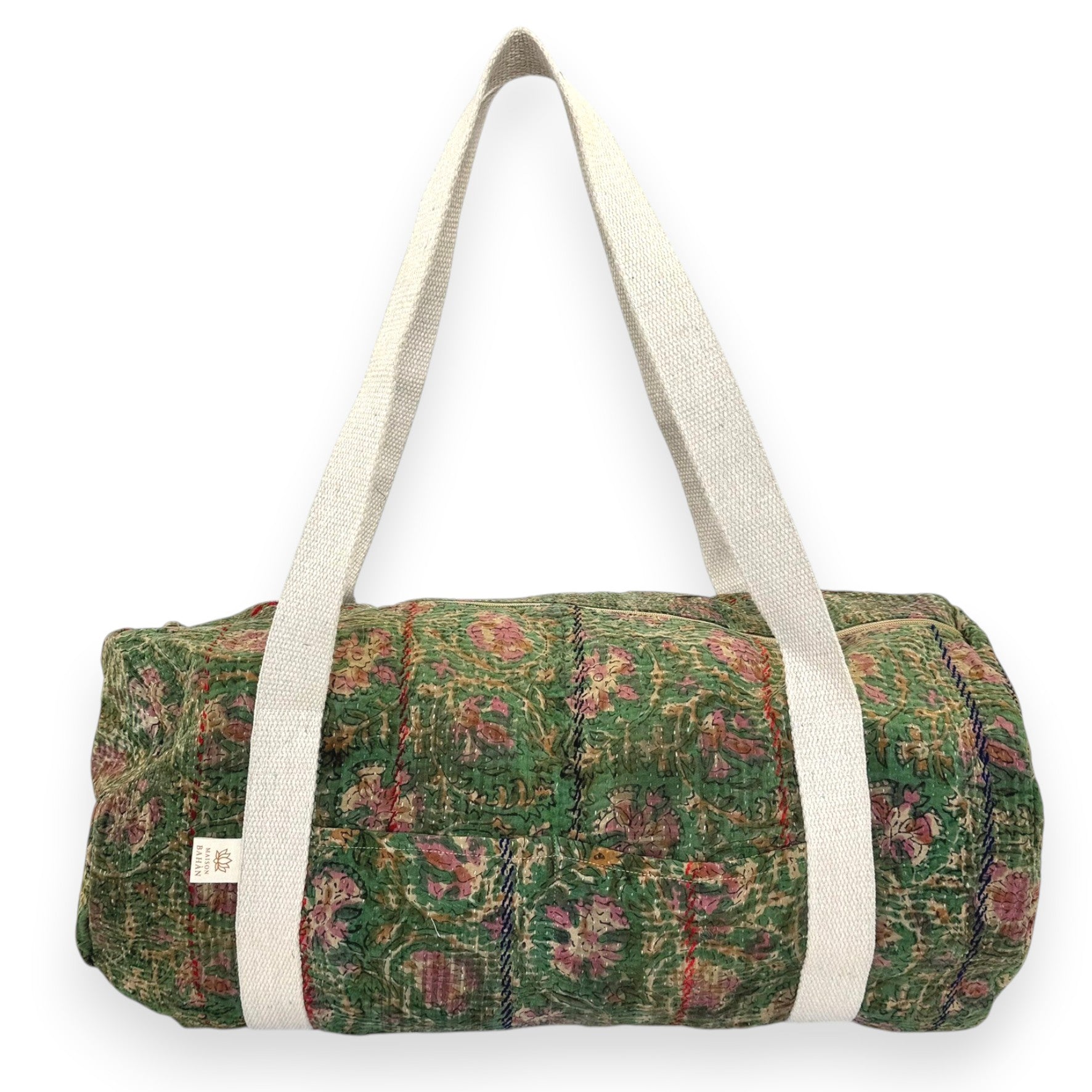 Sac week-end femme Kantha Bagru en coton artisanal vintage sac de voyage bohème Maison Bahan