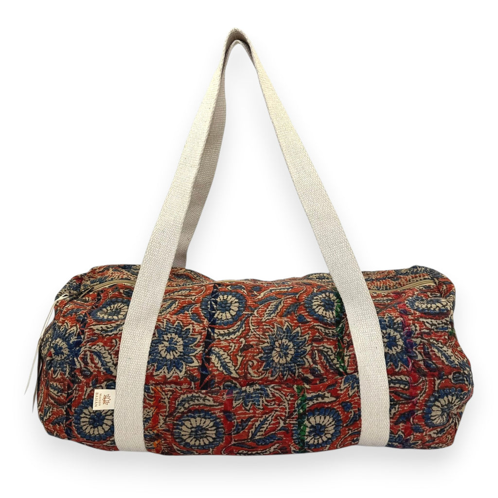 Sac week-end femme Kantha Bagru en coton artisanal vintage sac de voyage bohème Maison Bahan