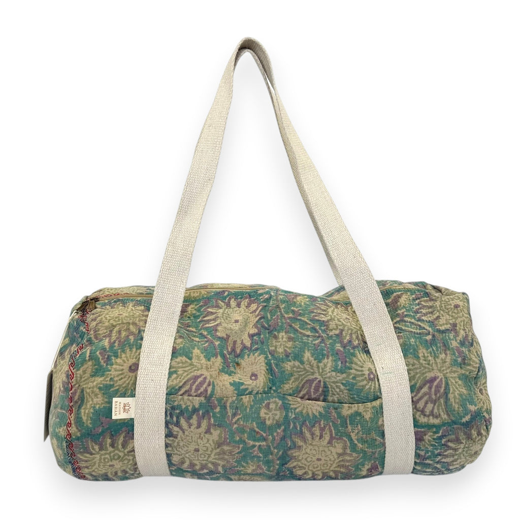 Sac week-end femme Kantha Bagru en coton artisanal vintage sac de voyage bohème Maison Bahan