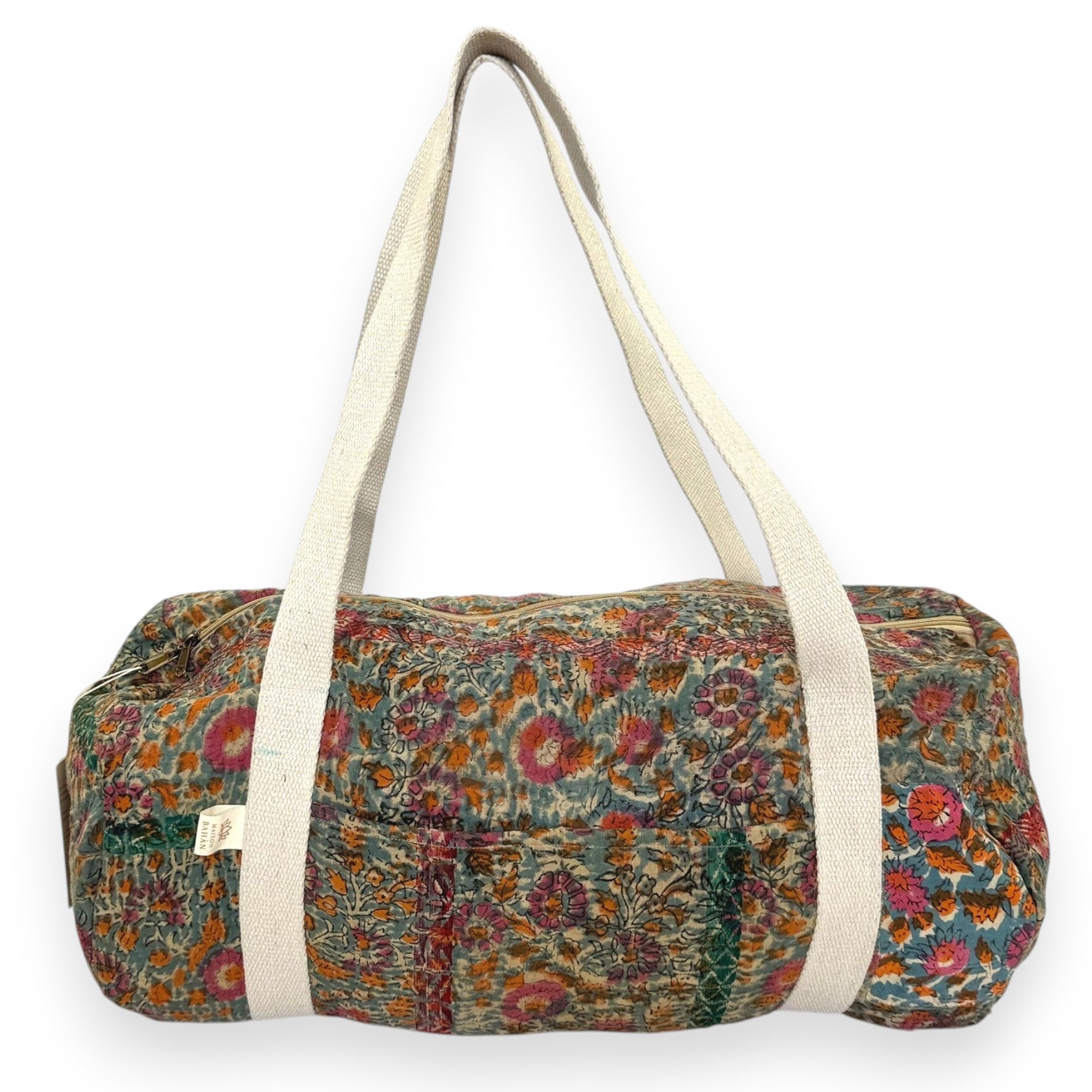 Sac week-end femme Kantha Bagru en coton artisanal vintage sac de voyage bohème Maison Bahan