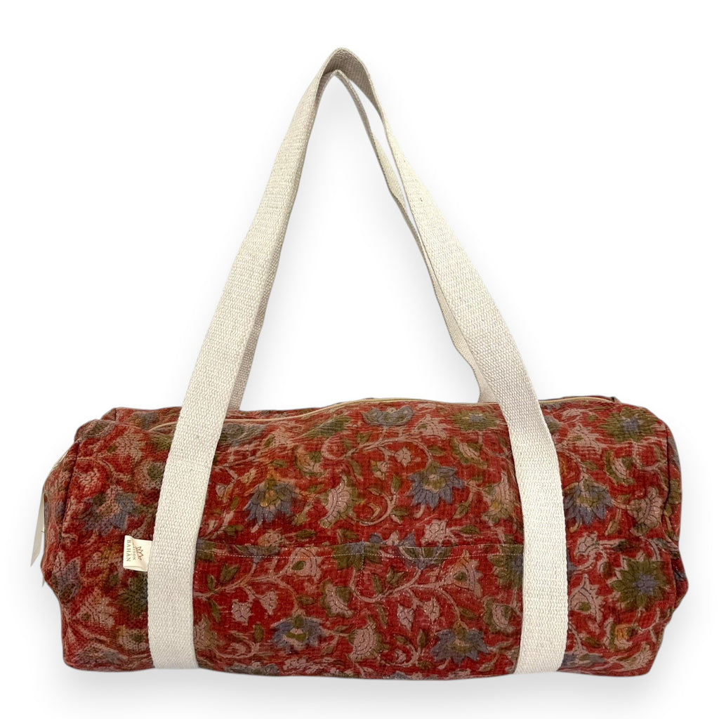 Sac week-end femme Kantha Bagru en coton artisanal vintage sac de voyage bohème Maison Bahan
