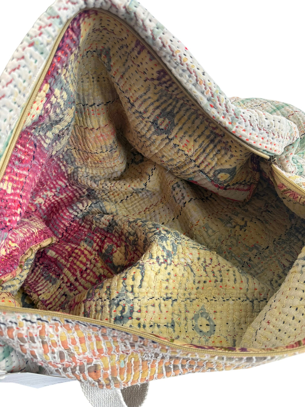 Sac week-end femme Kantha Bagru en coton artisanal vintage sac de voyage bohème Maison Bahan