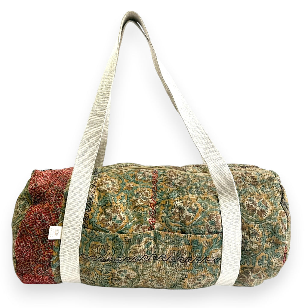 Sac week-end femme Kantha Bagru en coton artisanal vintage sac de voyage bohème Maison Bahan