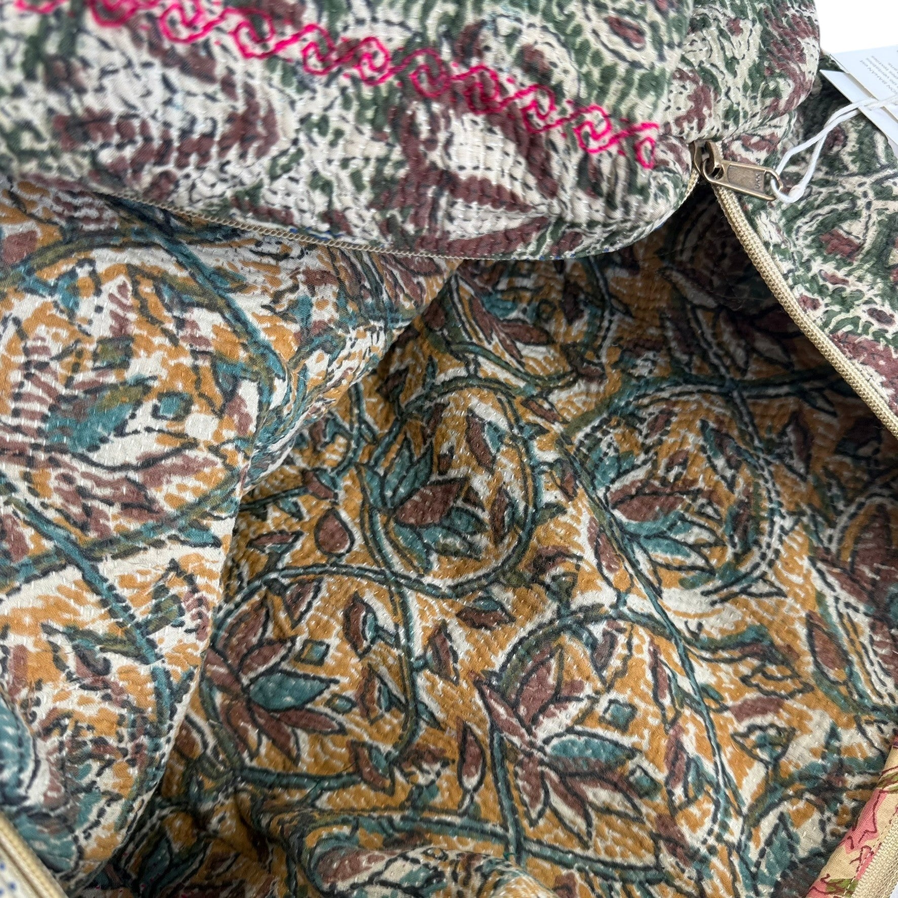 Sac week-end femme Kantha Bagru en coton artisanal vintage sac de voyage bohème Maison Bahan