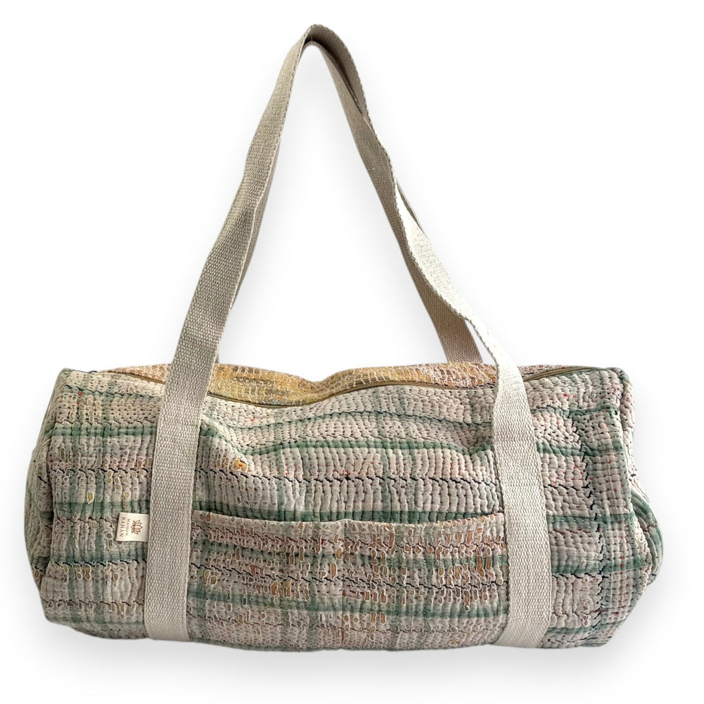 Sac week-end femme Kantha Bagru en coton artisanal vintage sac de voyage bohème Maison Bahan