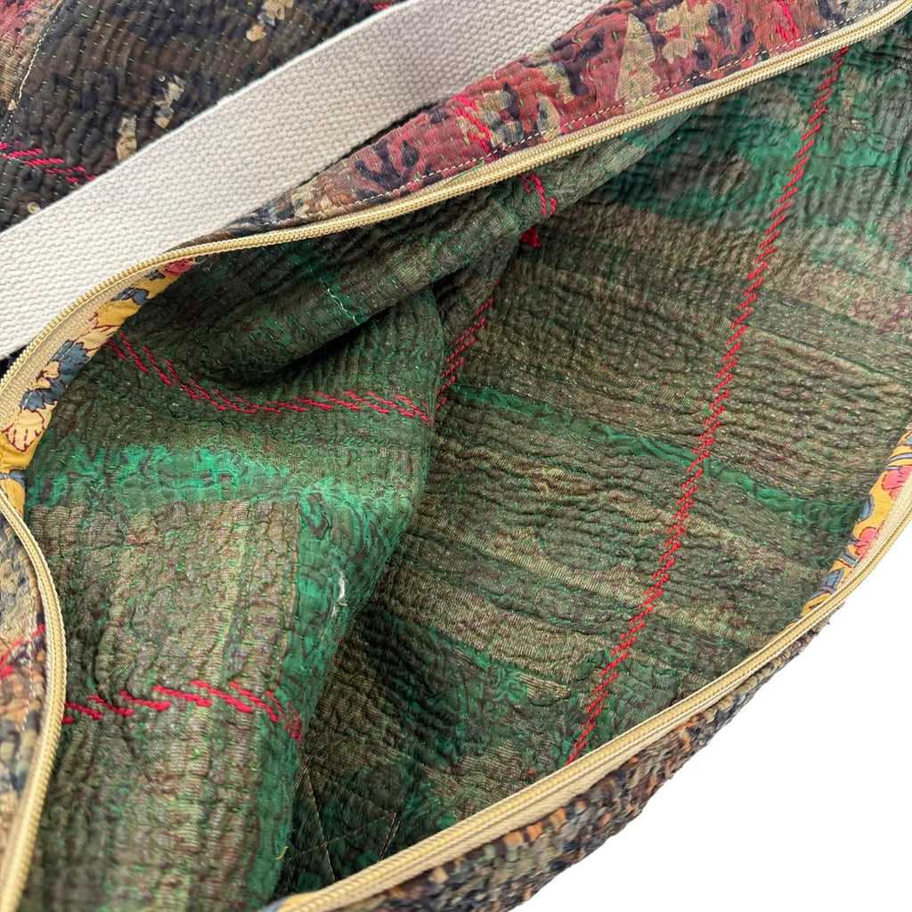Sac week-end femme Kantha Bagru en coton artisanal vintage sac de voyage bohème Maison Bahan