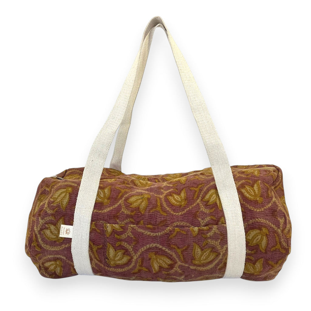 Sac week-end femme Kantha Bagru en coton artisanal vintage sac de voyage bohème Maison Bahan