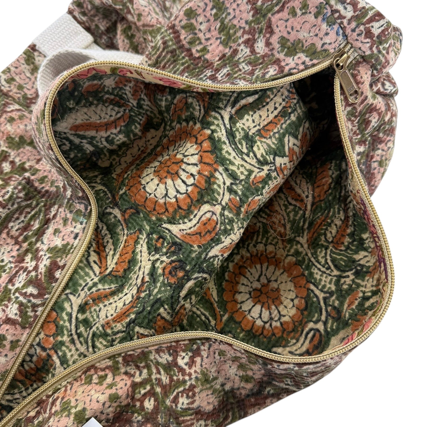 Sac week-end femme Kantha Bagru en coton artisanal vintage sac de voyage bohème Maison Bahan