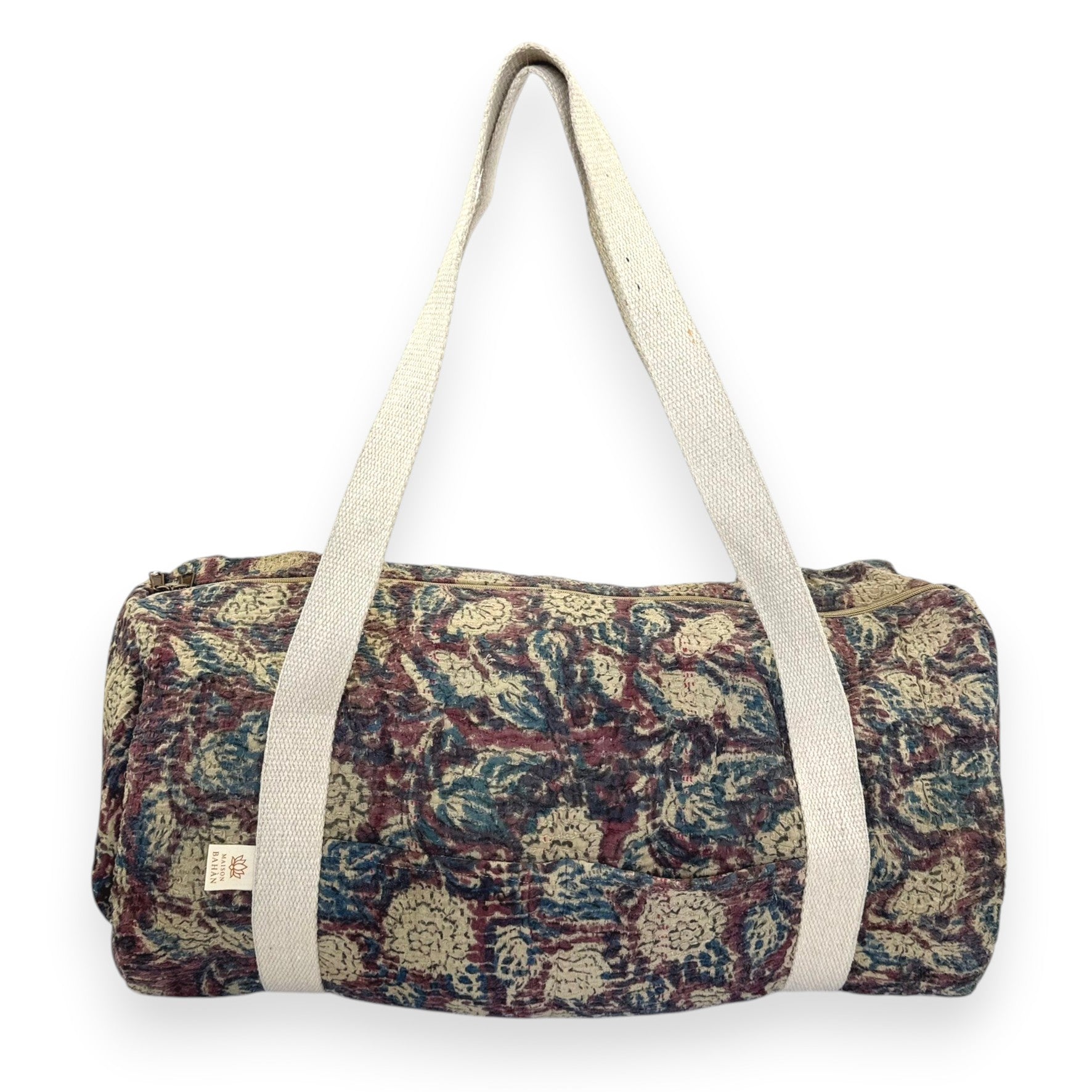 Sac week-end femme Kantha Bagru en coton artisanal vintage sac de voyage bohème Maison Bahan