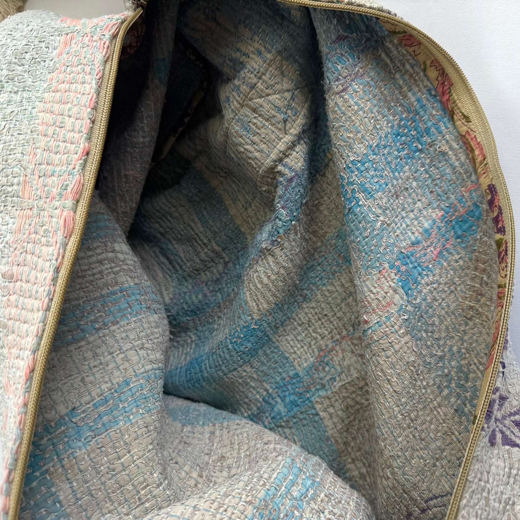 Sac week-end femme Kantha Bagru en coton artisanal vintage sac de voyage bohème Maison Bahan