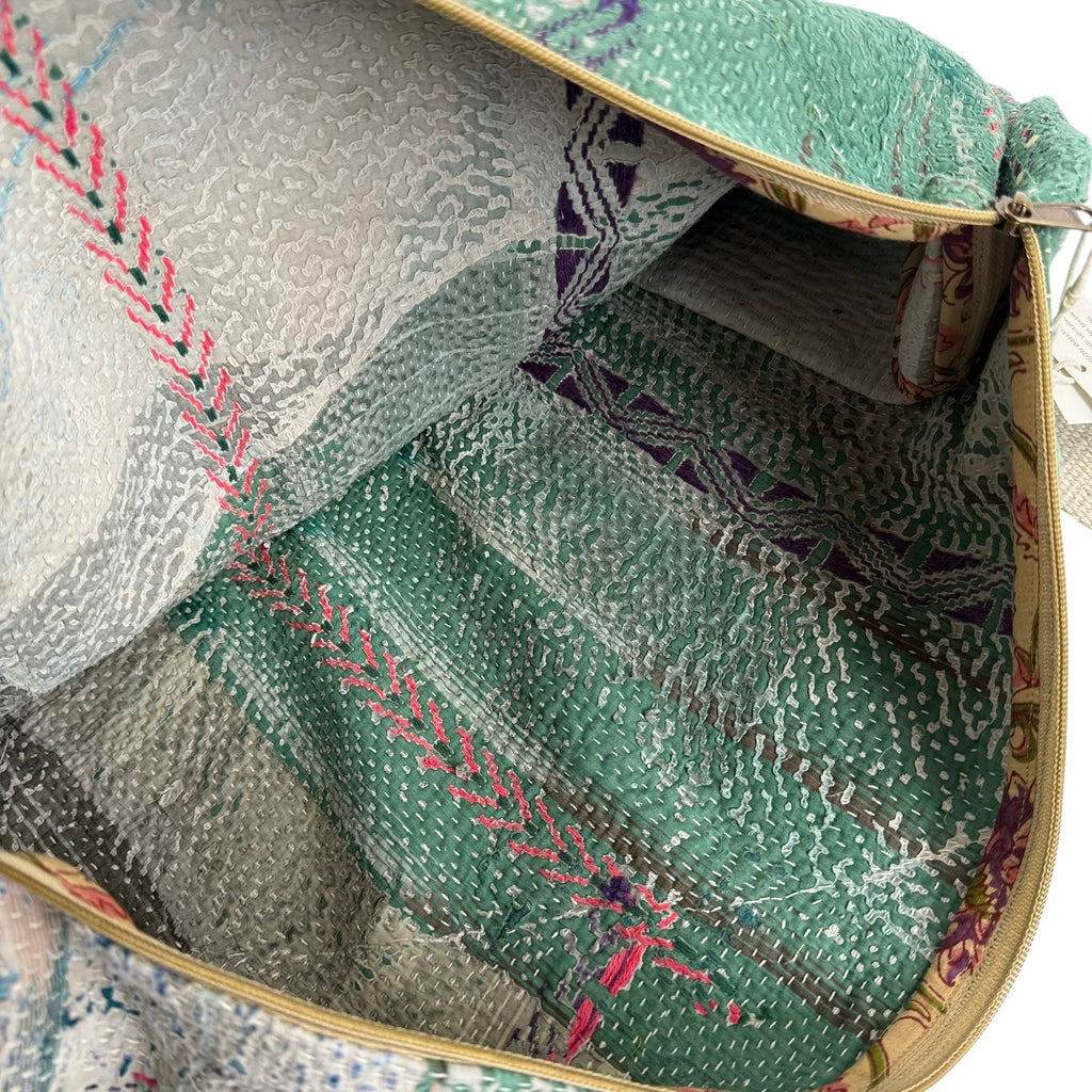 Sac week-end femme Kantha Bagru en coton artisanal vintage sac de voyage bohème Maison Bahan