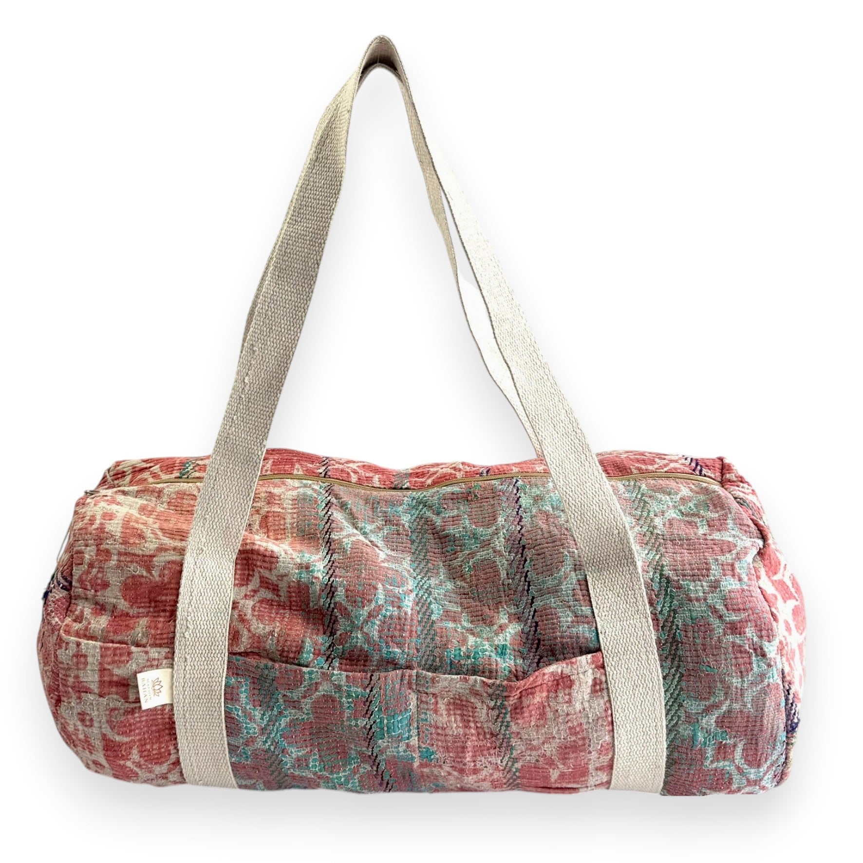 Sac week-end femme Kantha Bagru en coton artisanal vintage sac de voyage bohème Maison Bahan