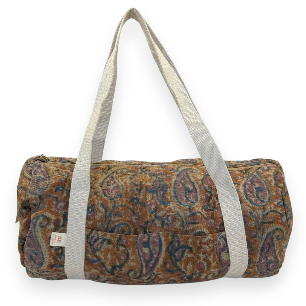 Sac week-end femme Kantha Bagru en coton artisanal vintage sac de voyage bohème Maison Bahan