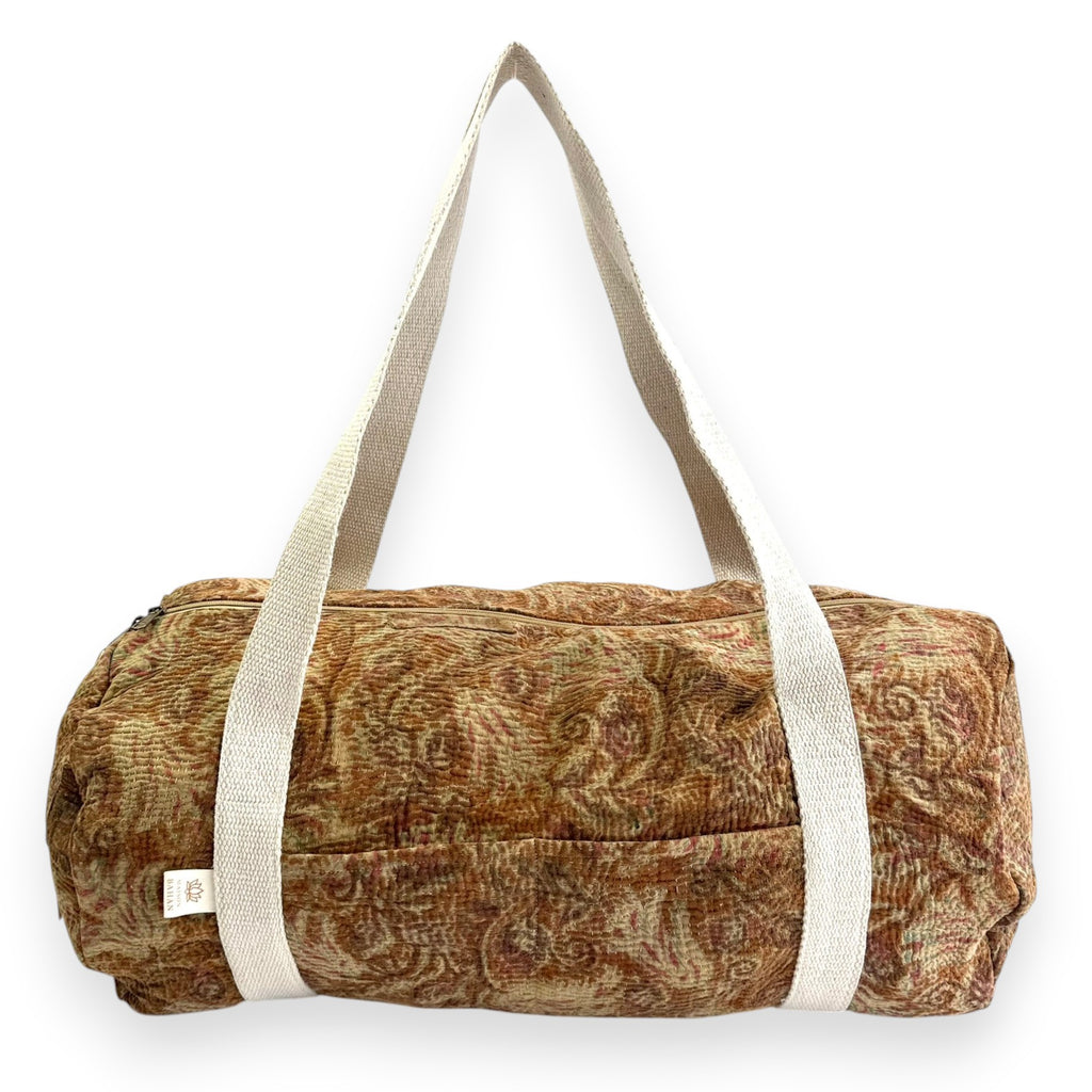 Sac week-end femme Kantha Bagru en coton artisanal vintage sac de voyage bohème Maison Bahan