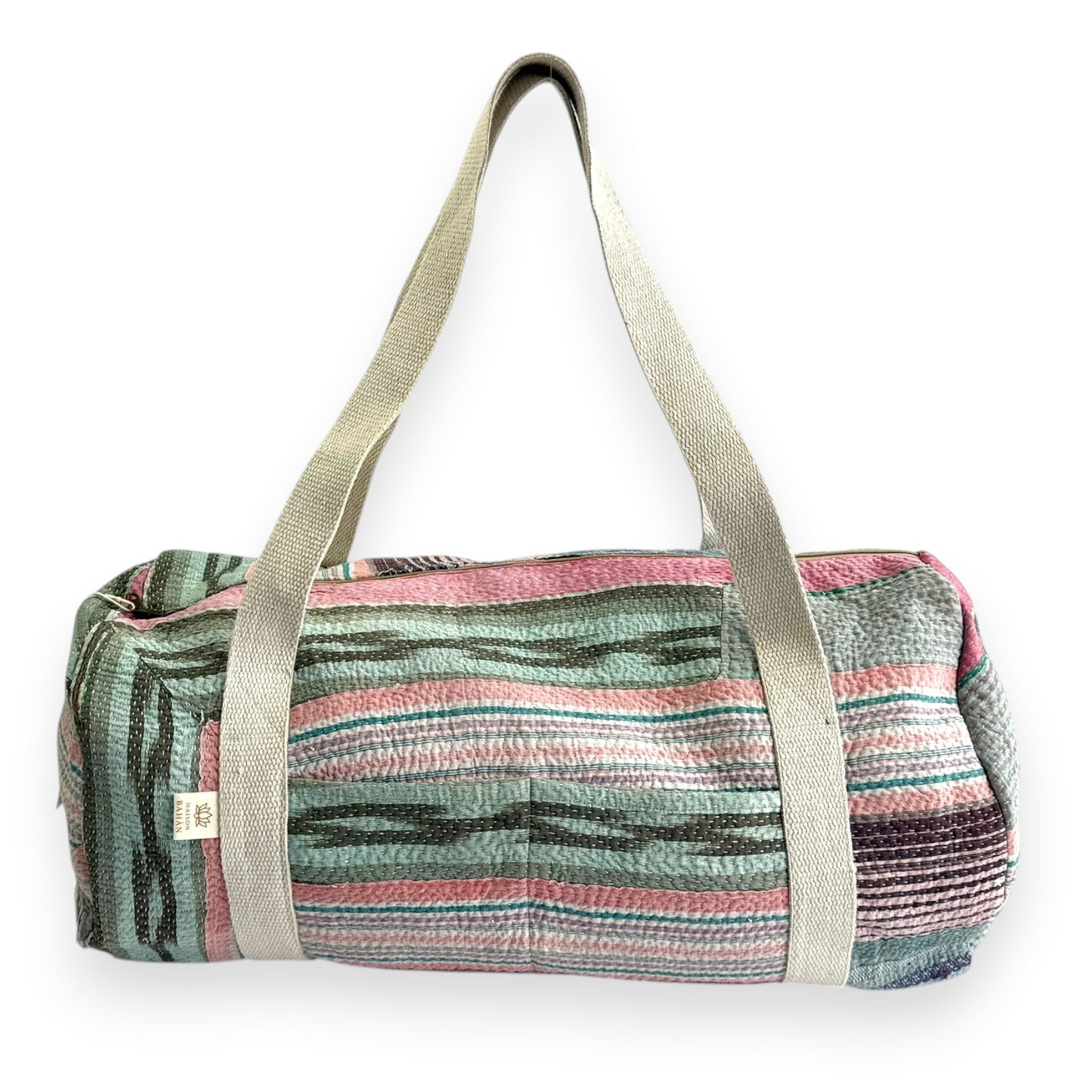Sac week-end femme Kantha Bagru en coton artisanal vintage sac de voyage bohème Maison Bahan