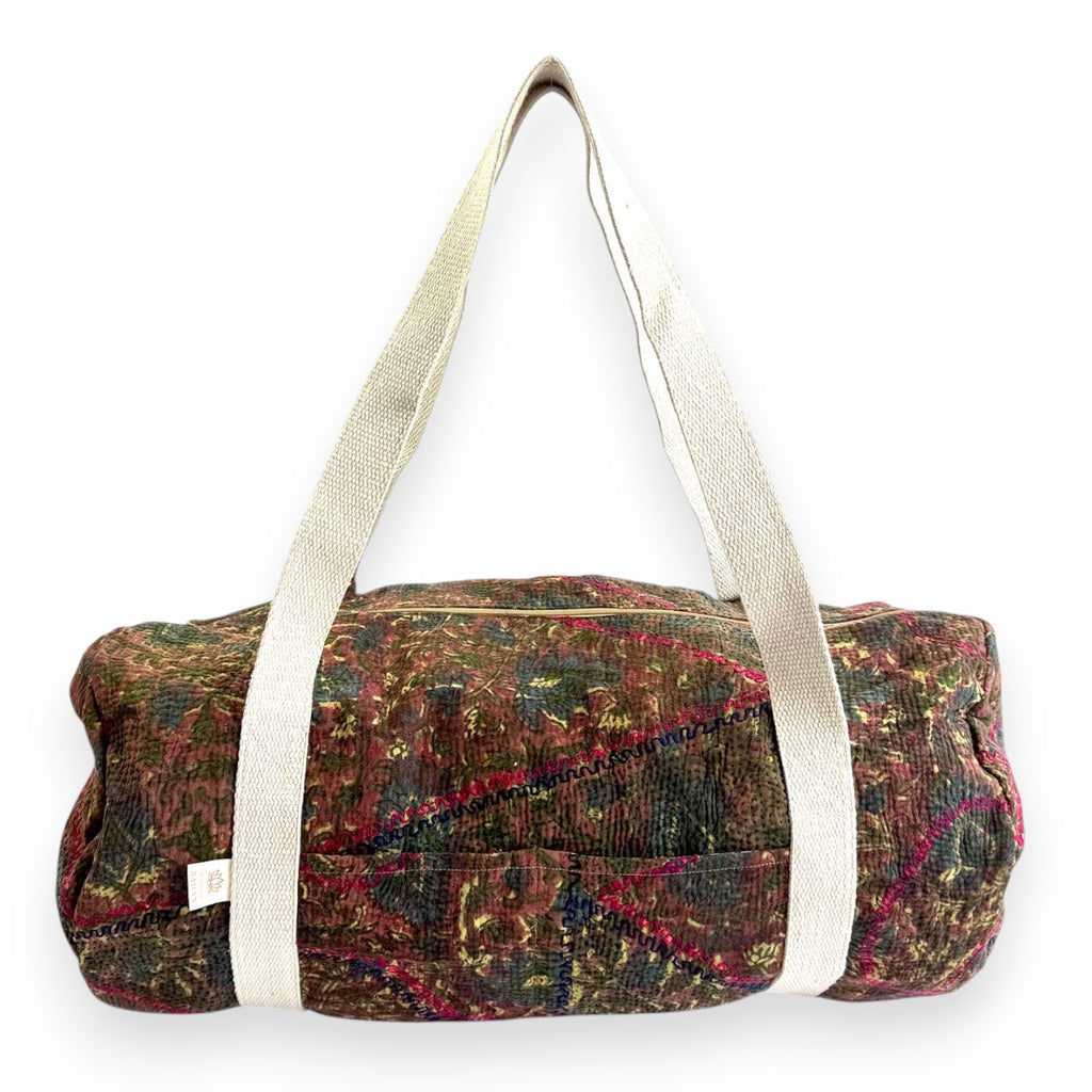 Sac week-end femme Kantha Bagru en coton artisanal vintage sac de voyage bohème Maison Bahan