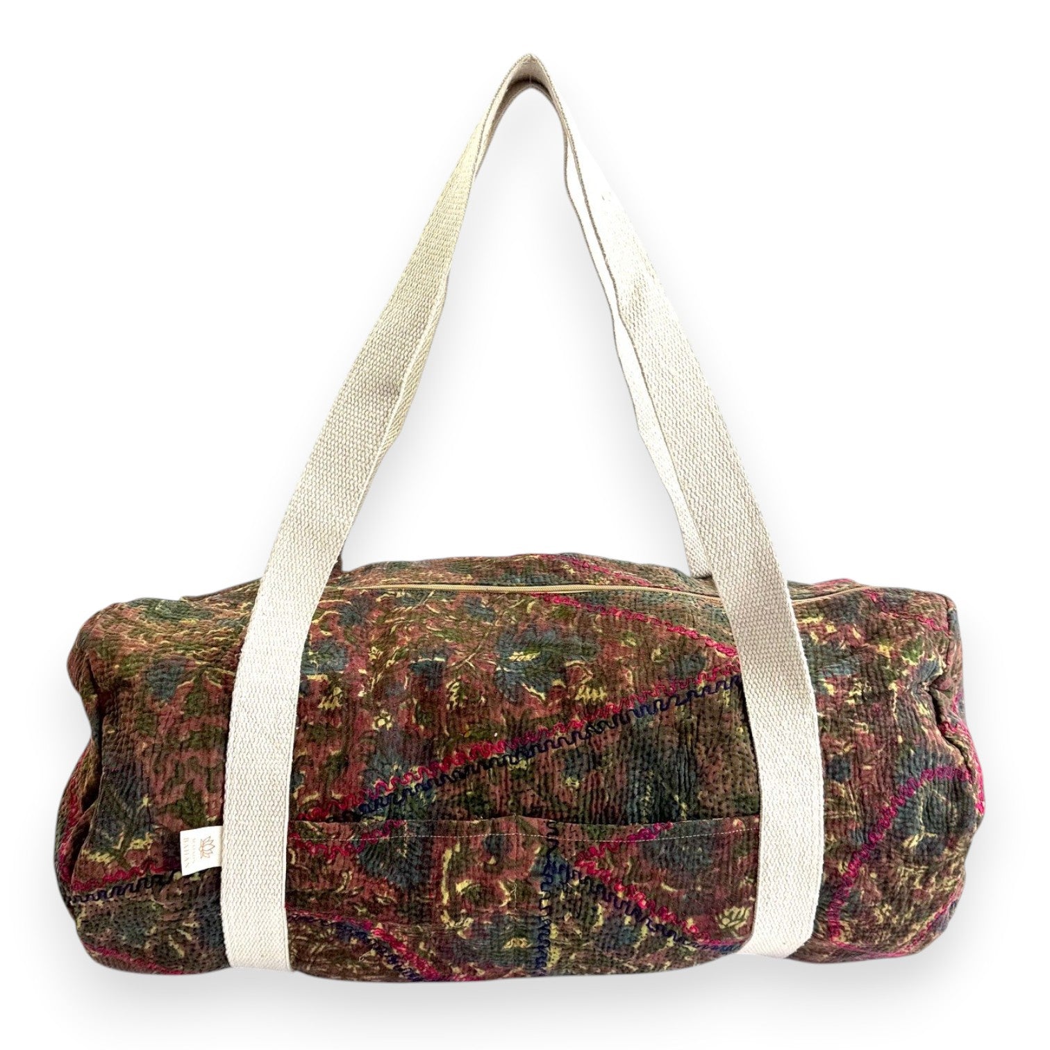 Sac week-end femme Kantha Bagru en coton artisanal vintage sac de voyage bohème Maison Bahan