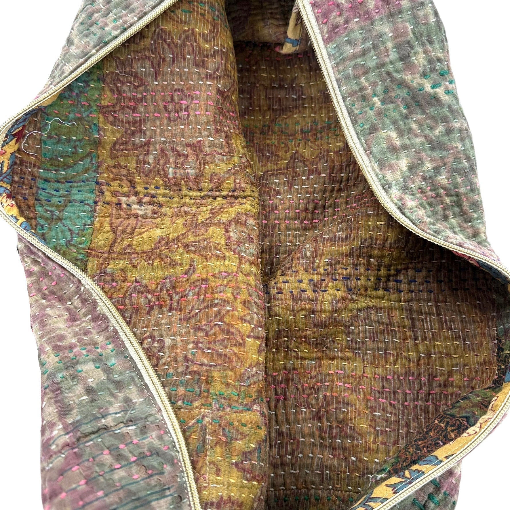 Sac week-end femme Kantha Bagru en coton artisanal vintage sac de voyage bohème Maison Bahan