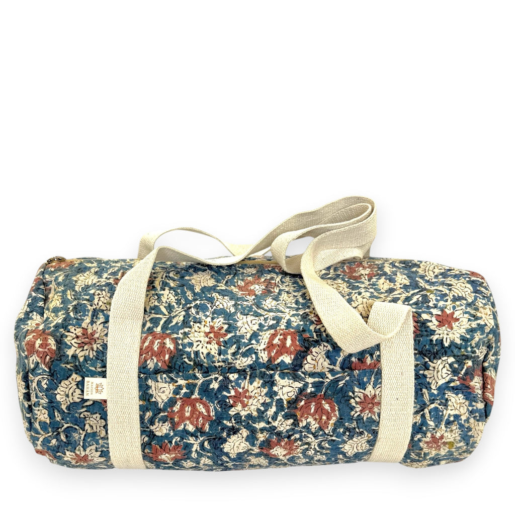 Sac week-end femme Kantha Bagru en coton artisanal vintage sac de voyage bohème Maison Bahan