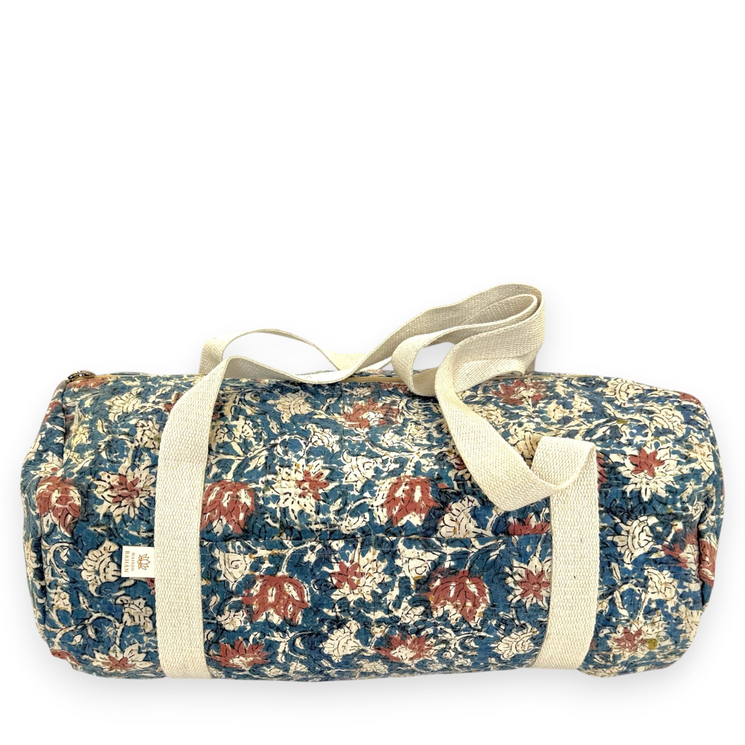 Sac week-end femme Kantha Bagru en coton artisanal vintage sac de voyage bohème Maison Bahan