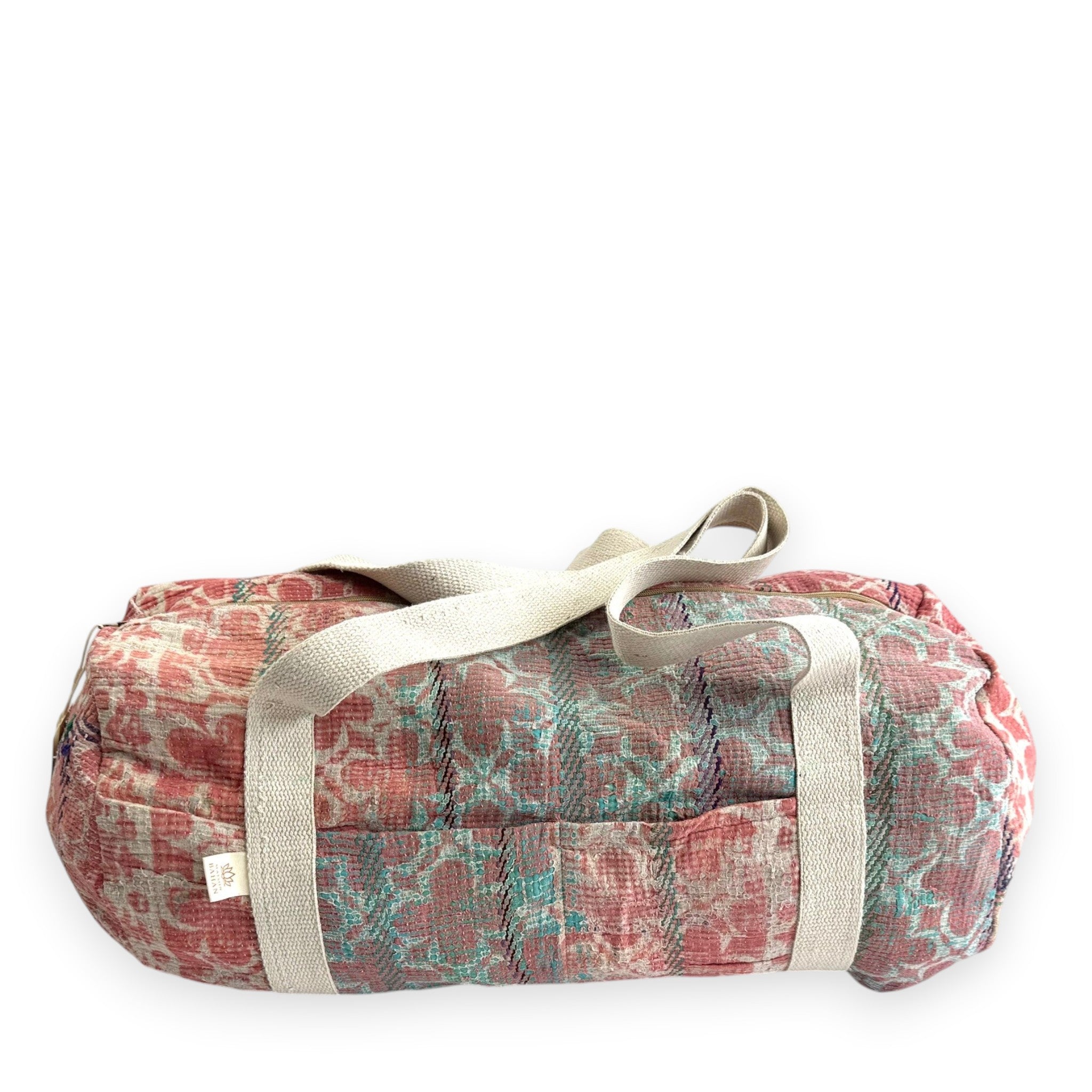 Sac week-end femme Kantha Bagru en coton artisanal vintage sac de voyage bohème Maison Bahan