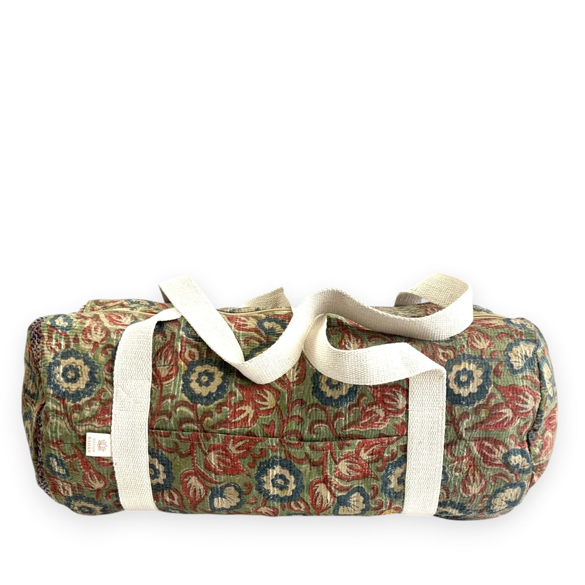 Sac week-end femme Kantha Bagru en coton artisanal vintage sac de voyage bohème Maison Bahan