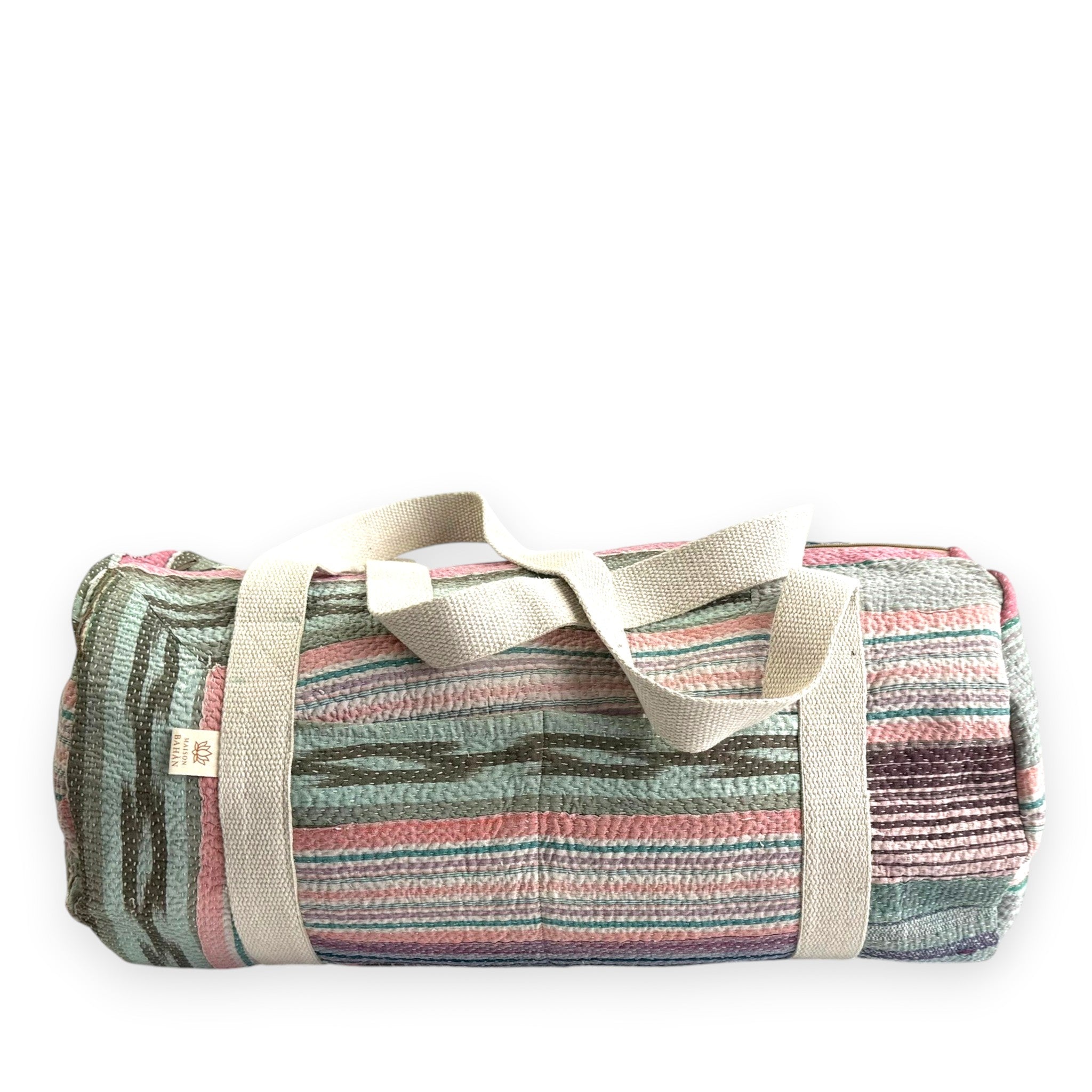 Sac week-end femme Kantha Bagru en coton artisanal vintage sac de voyage bohème Maison Bahan