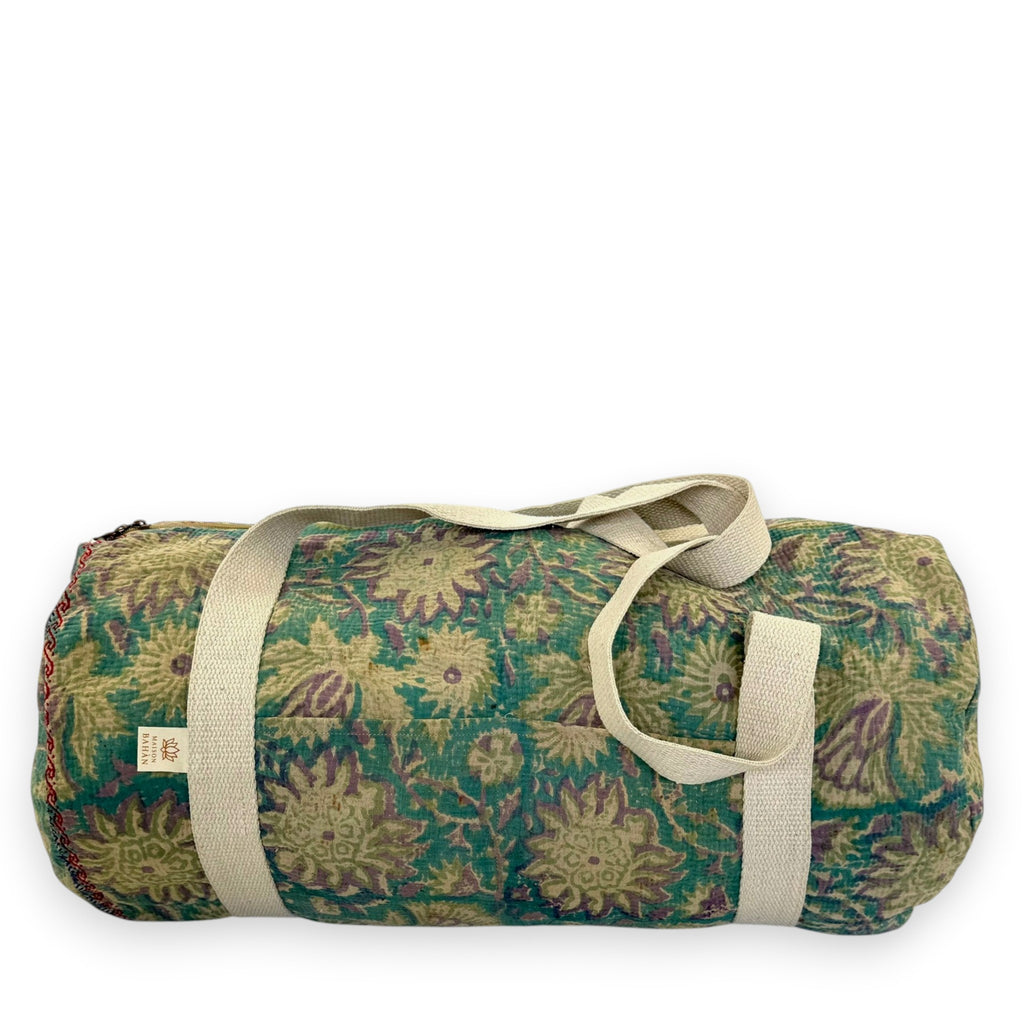 Sac week-end femme Kantha Bagru en coton artisanal vintage sac de voyage bohème Maison Bahan