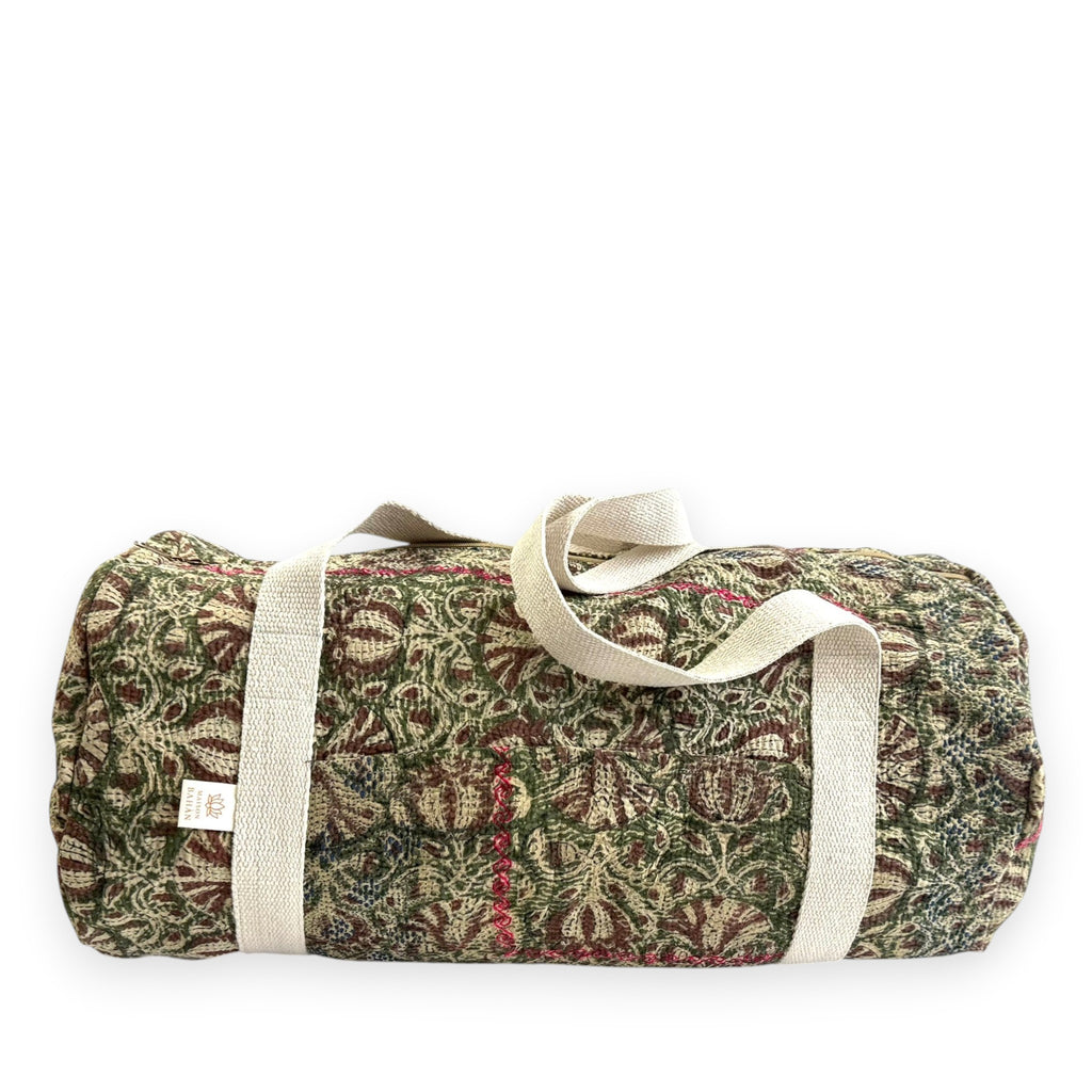 Sac week-end femme Kantha Bagru en coton artisanal vintage sac de voyage bohème Maison Bahan