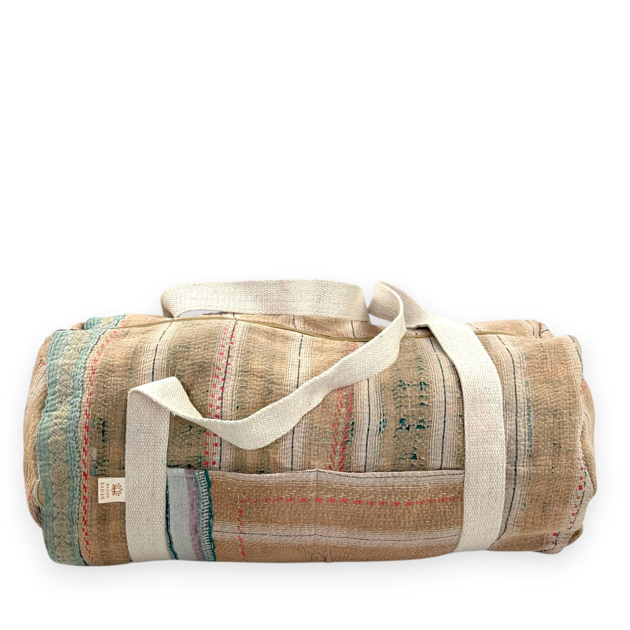 Sac week-end femme Kantha Bagru en coton artisanal vintage sac de voyage bohème Maison Bahan